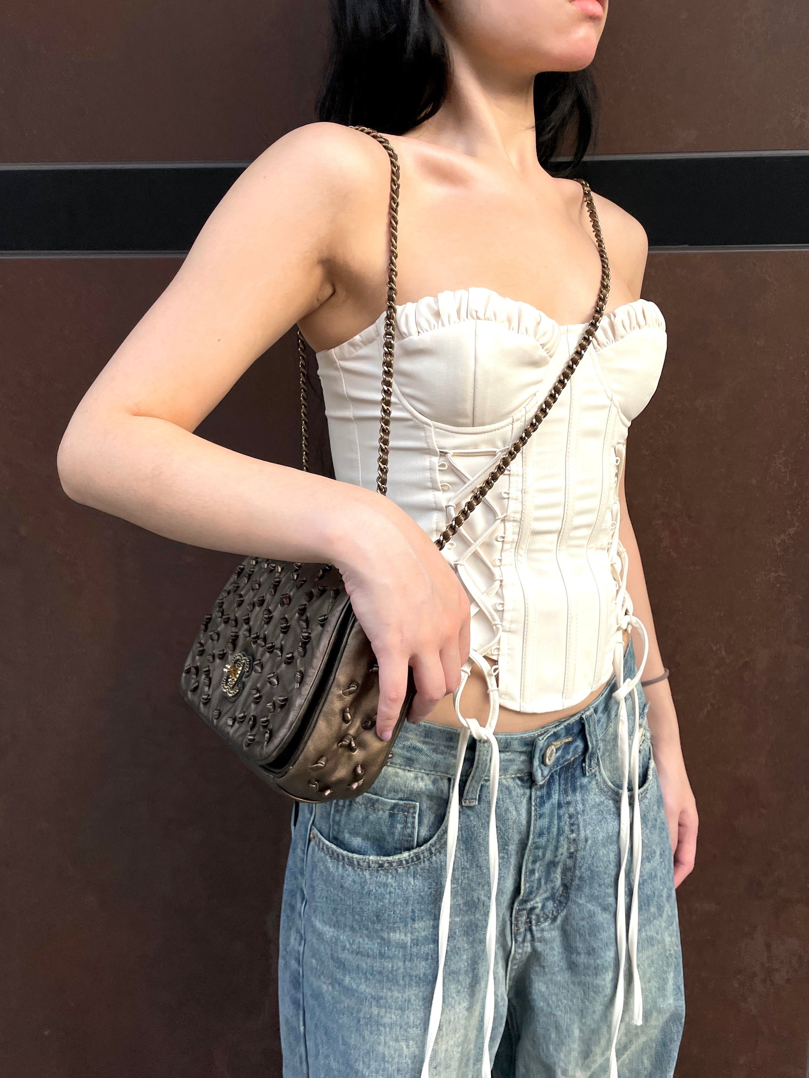 Chanel Chanel Wild Stitch Matelasse Coco Mark Double Chain Flap Bag Gold Size ONE SIZE - 2 Thumbnail