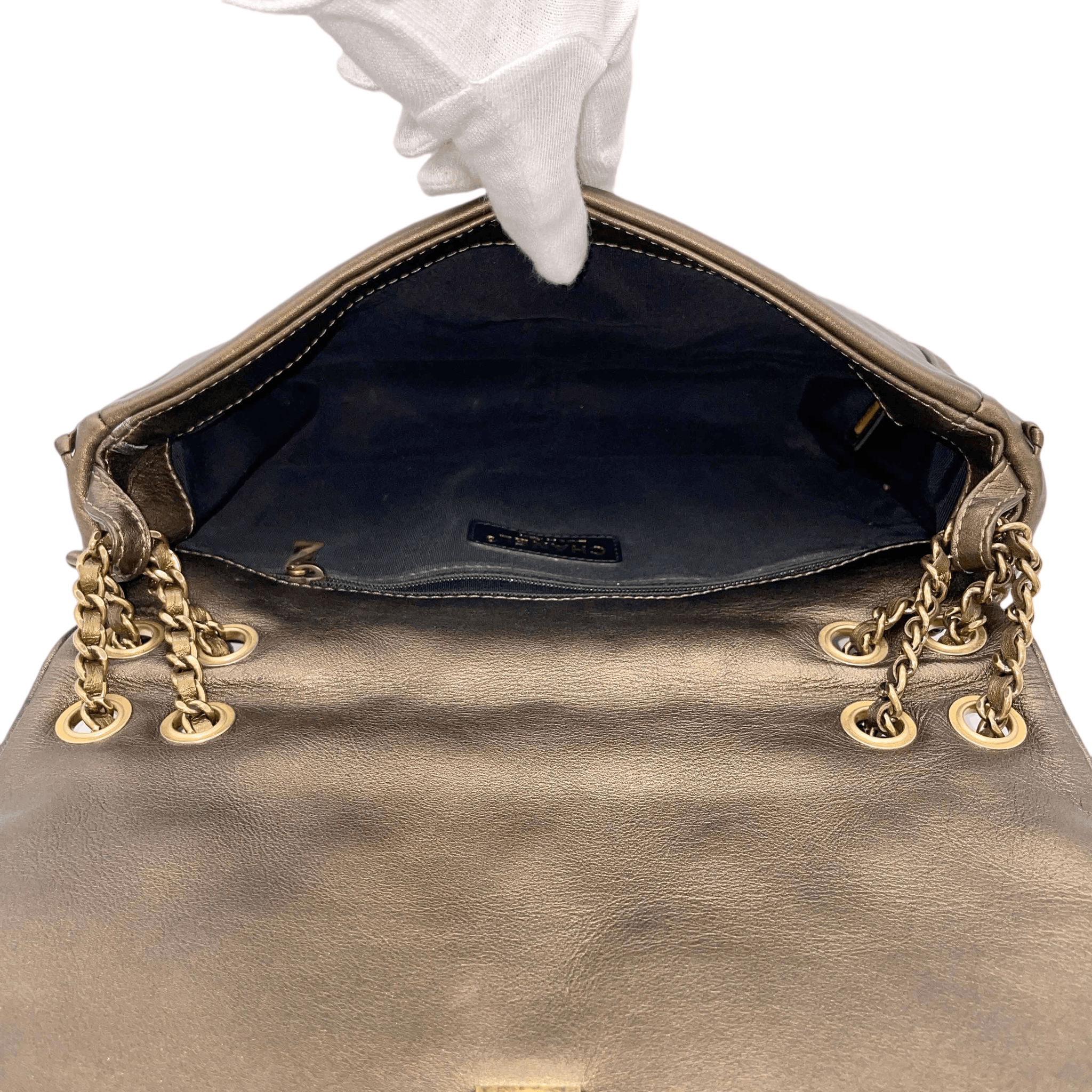 Chanel Chanel Wild Stitch Matelasse Coco Mark Double Chain Flap Bag Gold Size ONE SIZE - 15 Thumbnail