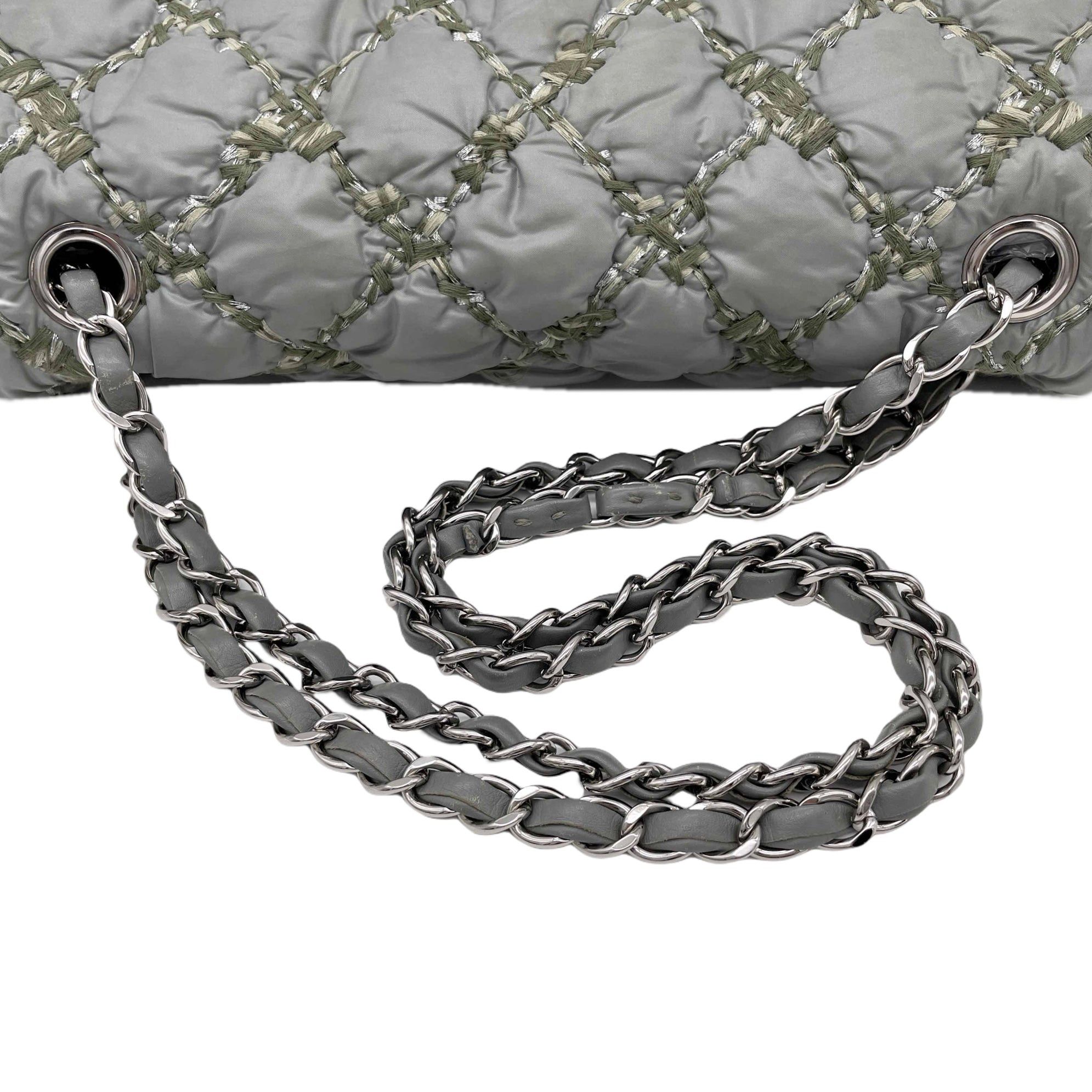 Chanel Chanel Wild Stitch Matelasse Coco Mark Double Chain Flap Bag Grey Size ONE SIZE - 5 Thumbnail