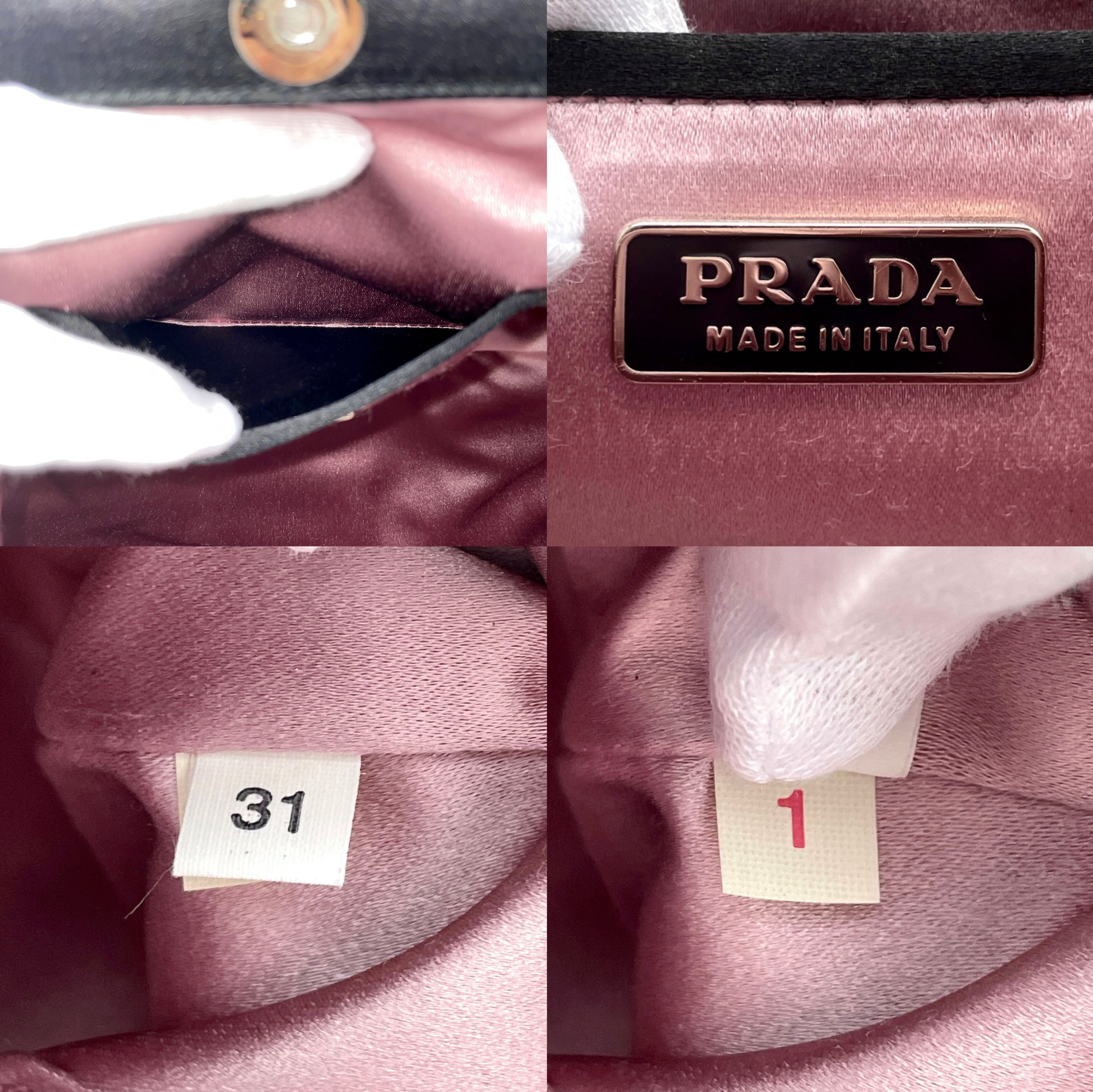 Prada Prada Triangle Logo Bead Embroidered Handbag Size ONE SIZE - 13 Thumbnail