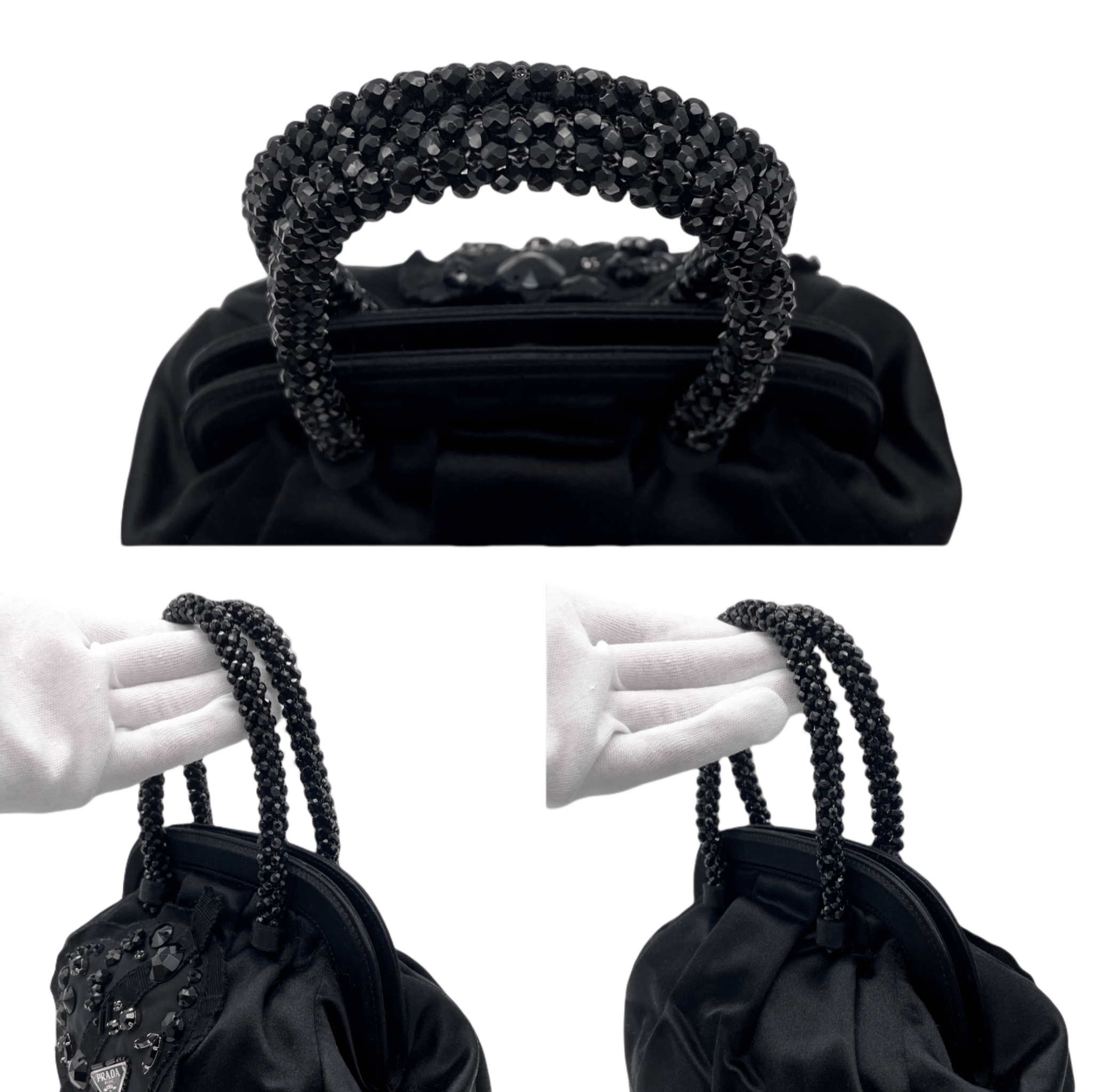 Prada Prada Triangle Logo Bead Embroidered Handbag Size ONE SIZE - 11 Thumbnail