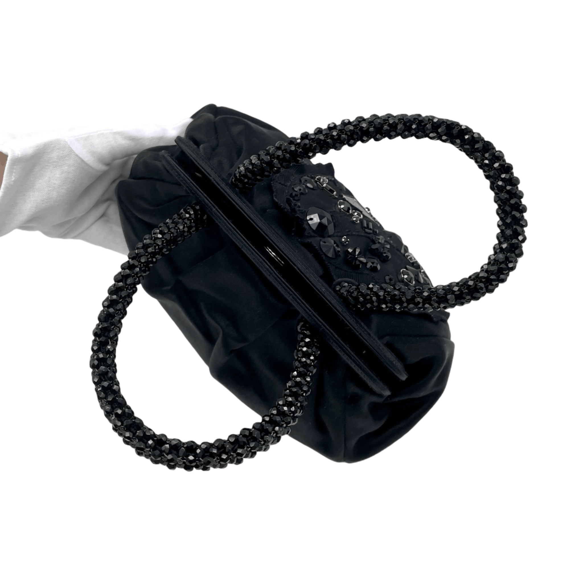 Prada Prada Triangle Logo Bead Embroidered Handbag Size ONE SIZE - 6 Thumbnail