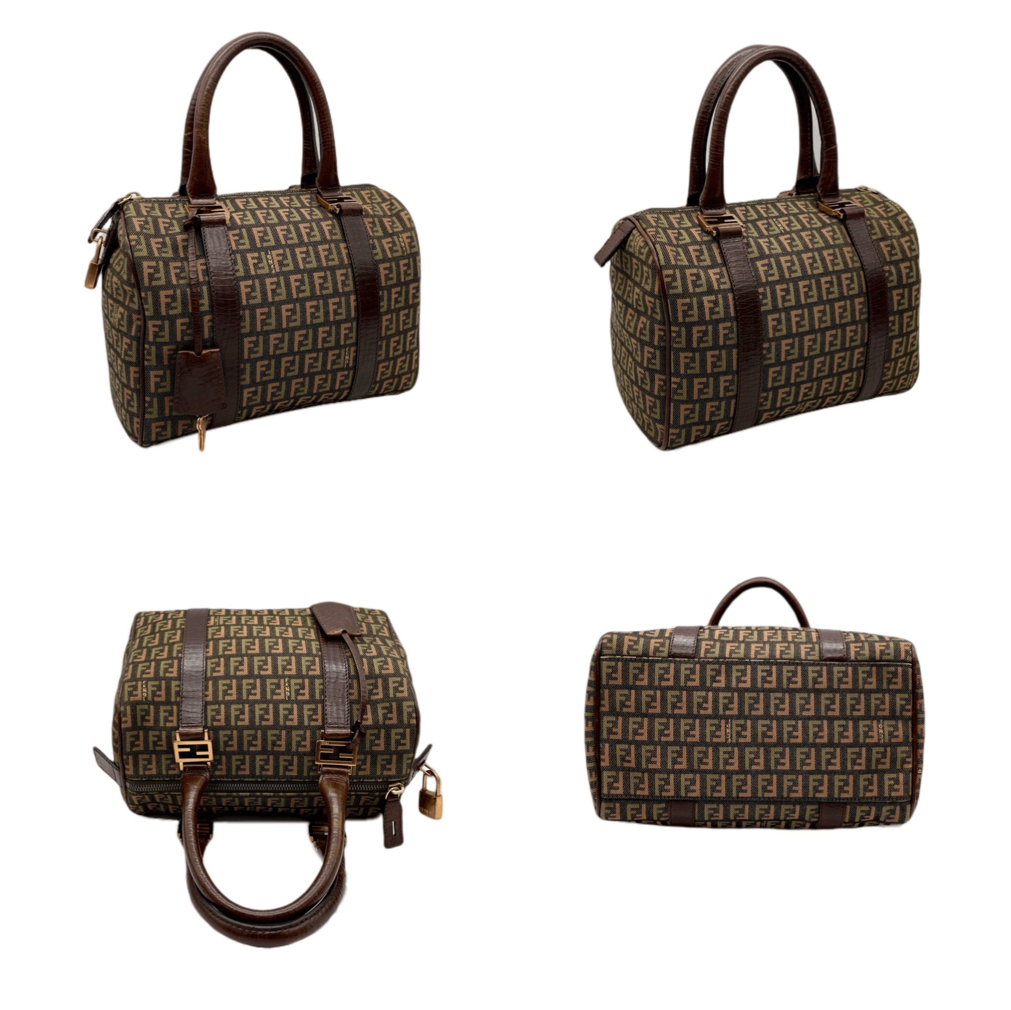Fendi Fendi Zucchino Logo Boston Handbag Pm Size ONE SIZE - 8 Thumbnail