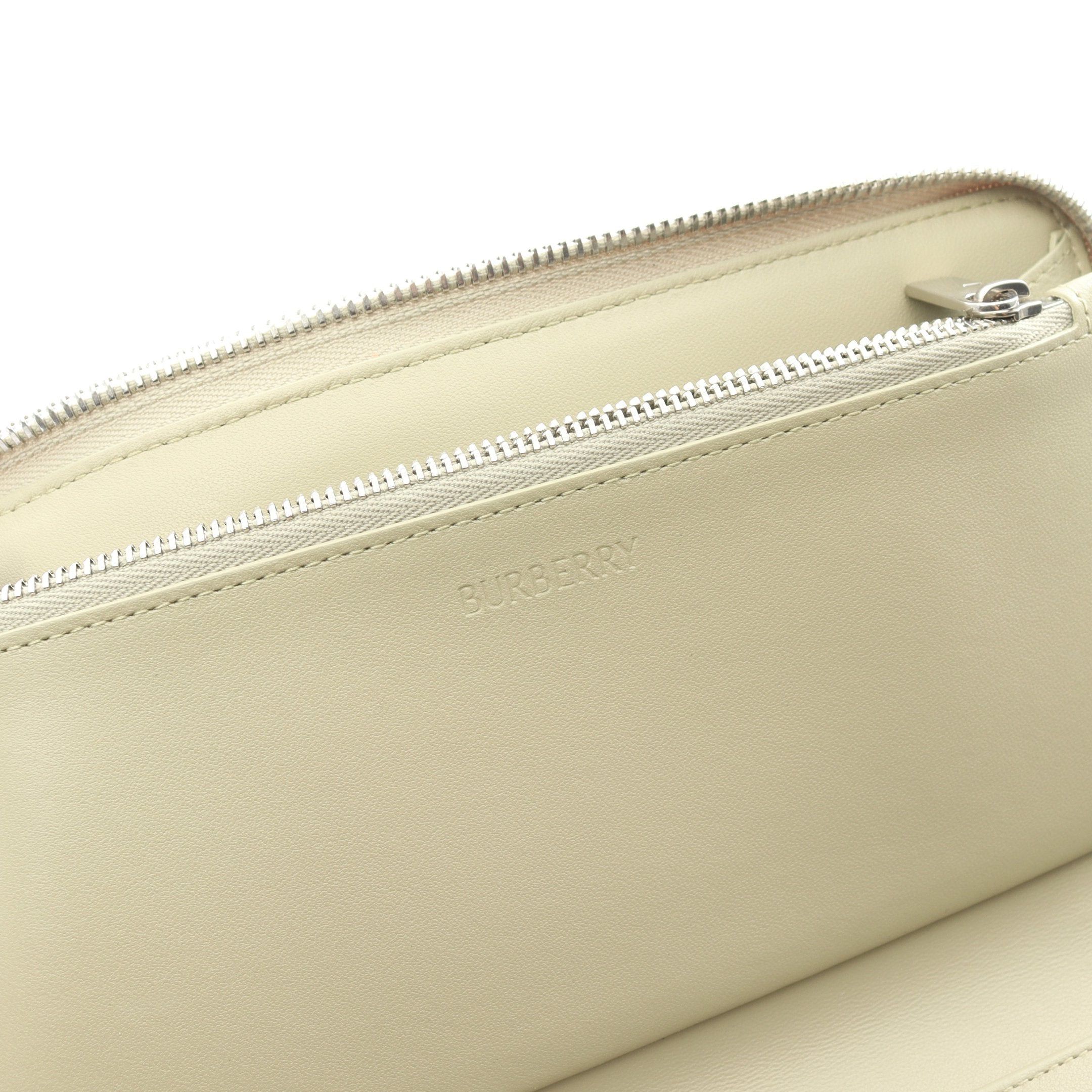 Burberry Burberry Round Zipper Long Wallet Check Cotton Gray Green Multicolor Size ONE SIZE - 4 Thumbnail