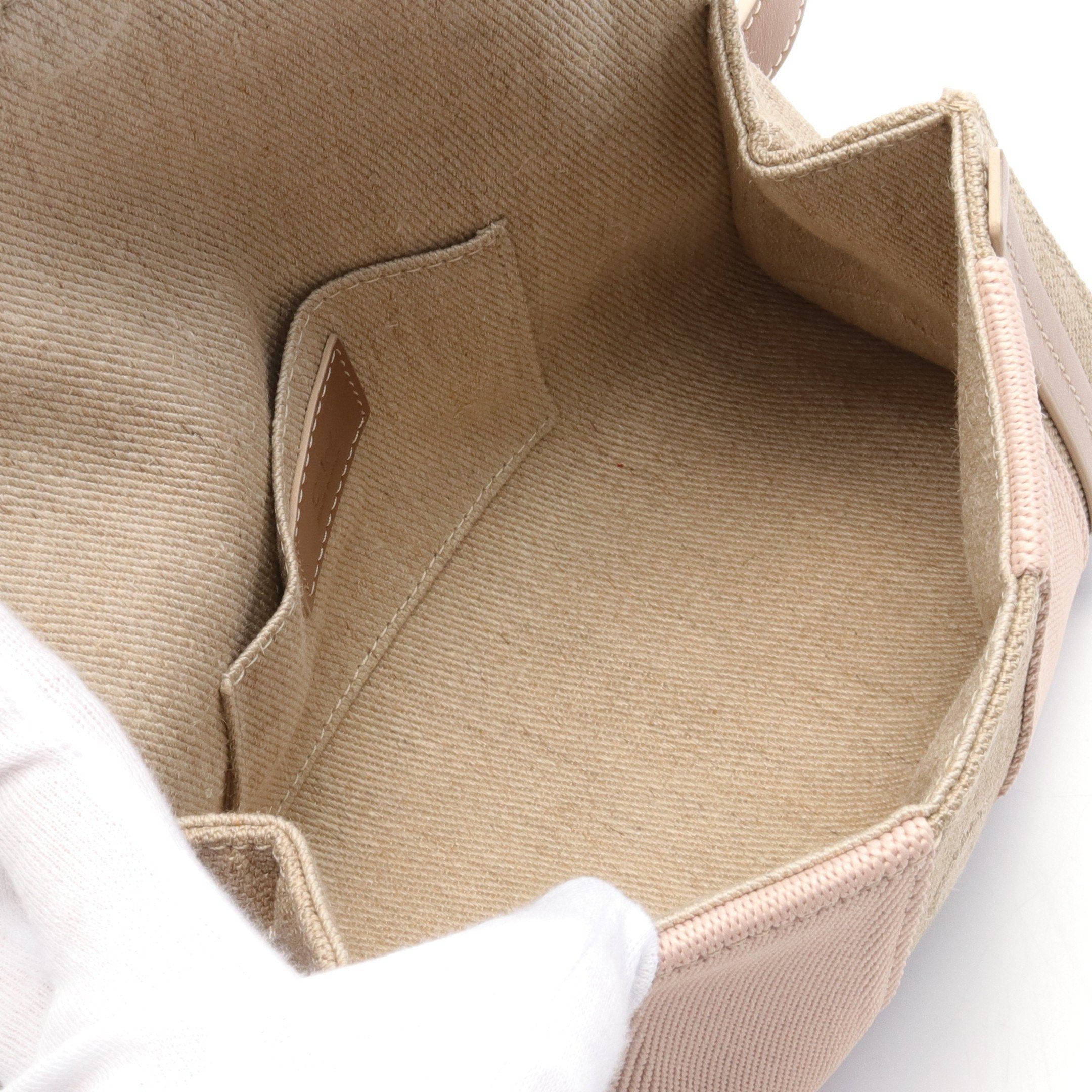 Chloe Chloe Woody Shoulder Bag Body Canvas Leather Beige Light Pink Size ONE SIZE - 3 Thumbnail