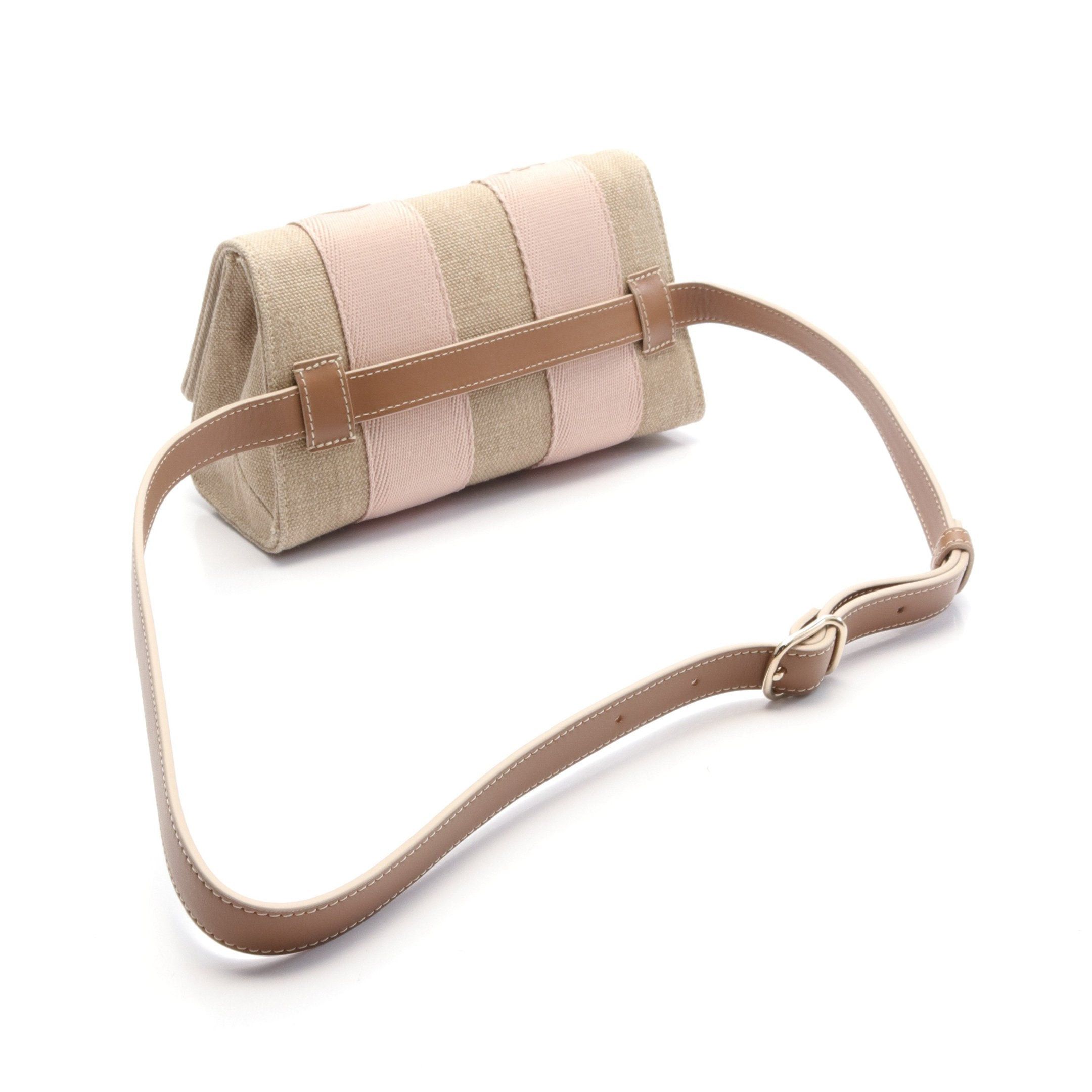 Chloe Chloe Woody Shoulder Bag Body Canvas Leather Beige Light Pink Size ONE SIZE - 2 Thumbnail