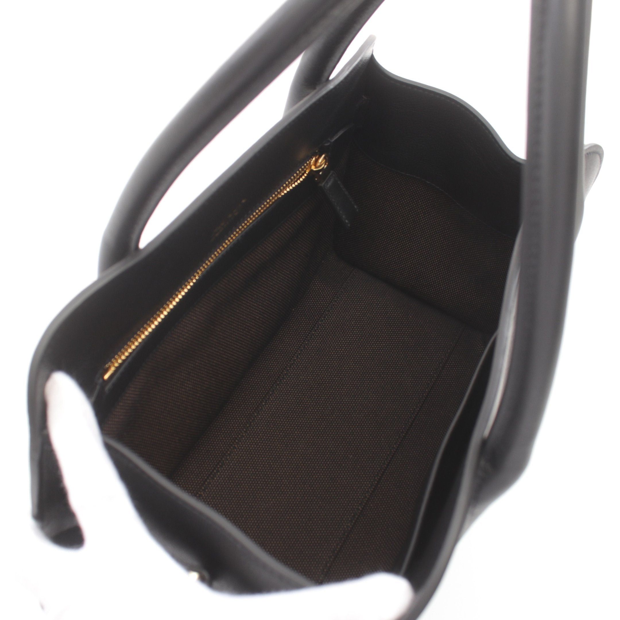Prada Prada Soft Glain Medium Handbag Tote Bag Leather Black Size ONE SIZE - 3 Thumbnail
