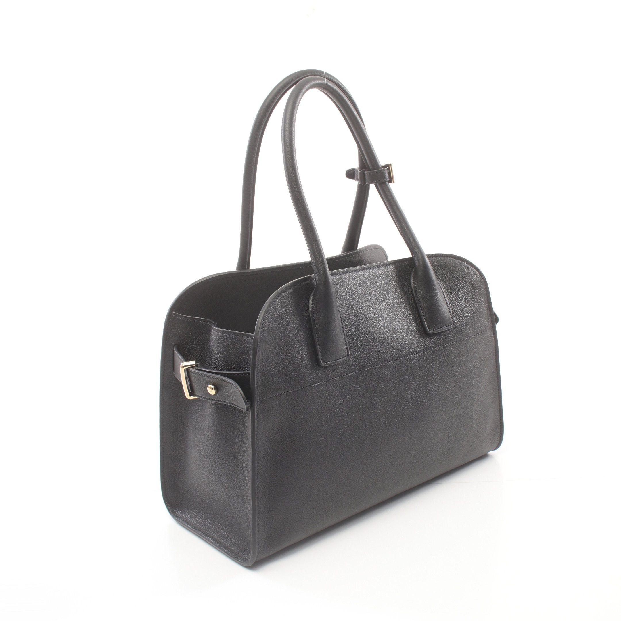 Prada Prada Soft Glain Medium Handbag Tote Bag Leather Black Size ONE SIZE - 2 Thumbnail