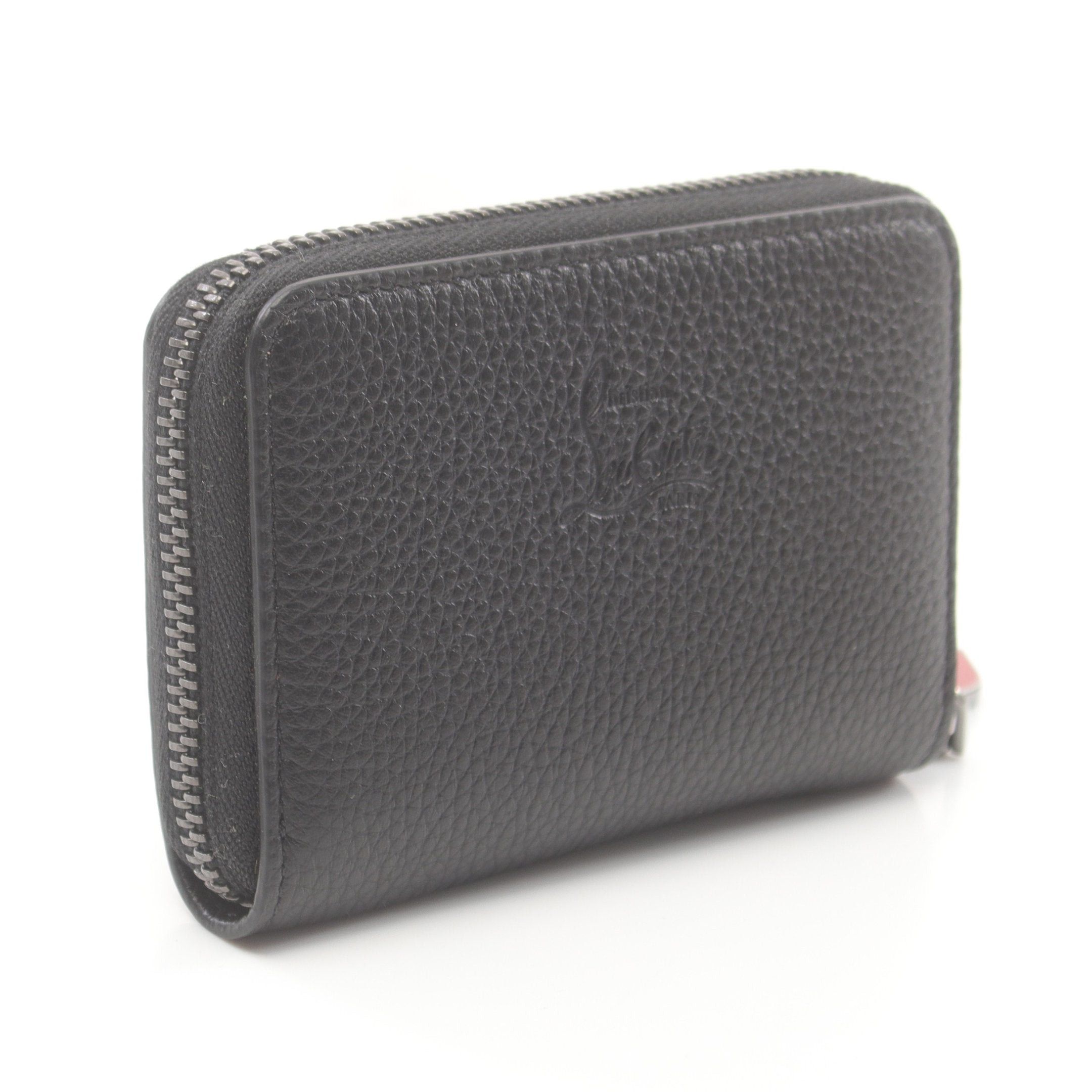 Christian Louboutin Christian Louboutin Panettone Round Fastener Coin Purse Leather Black Spike Studs Size ONE SIZE - 2 Thumbnail