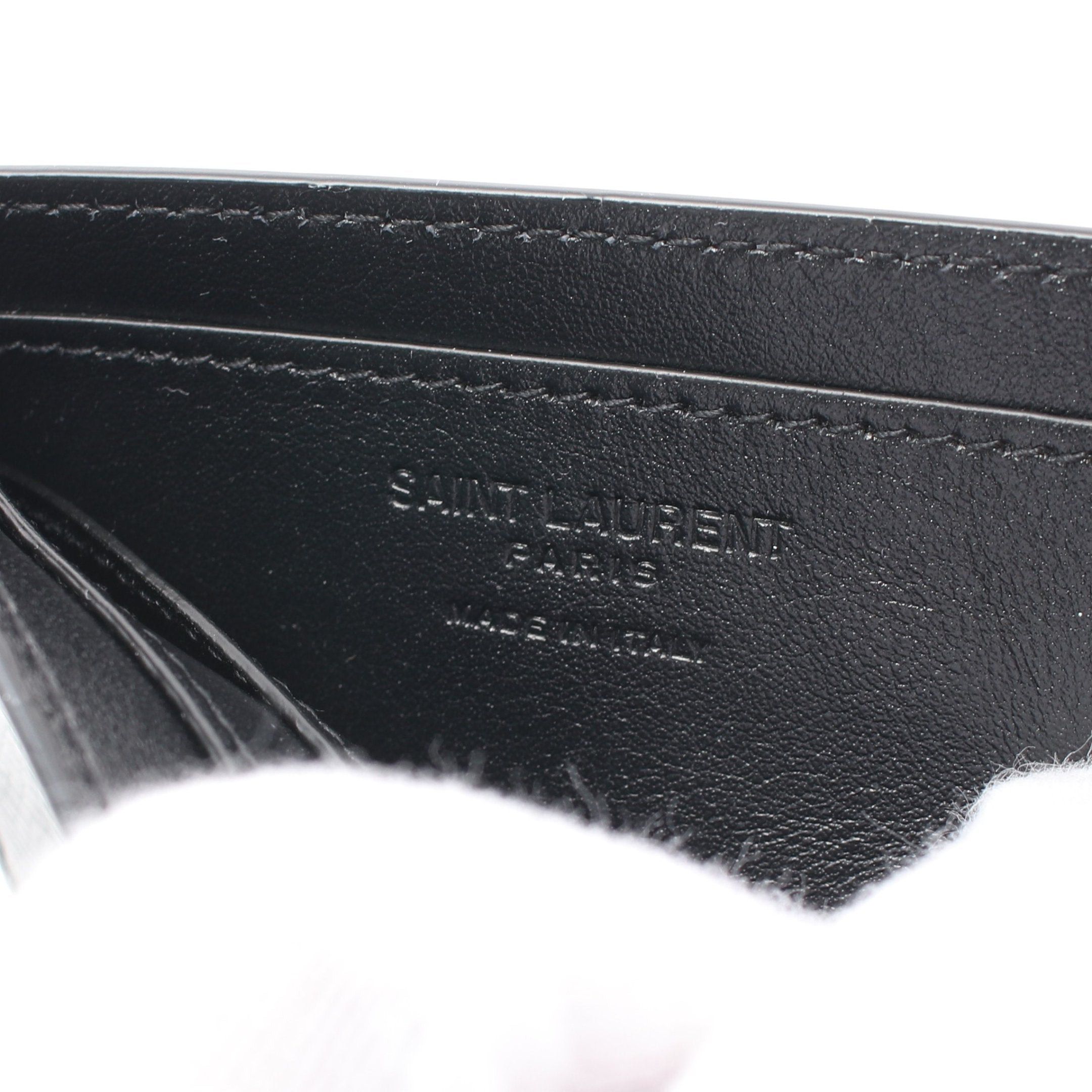 Yves Saint Laurent Yves Saint Laurent Card Case Pass Leather Black Size ONE SIZE - 4 Thumbnail