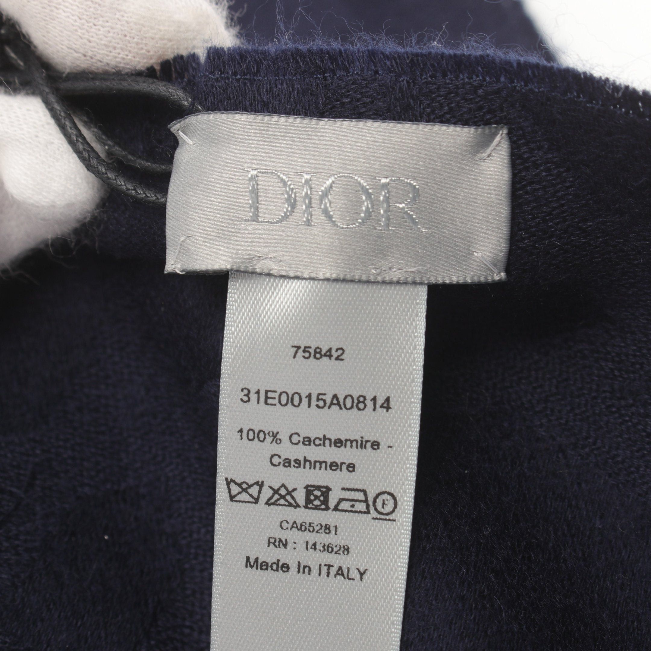 Dior Dior Scarf Cashmere Navy Size ONE SIZE - 2 Thumbnail
