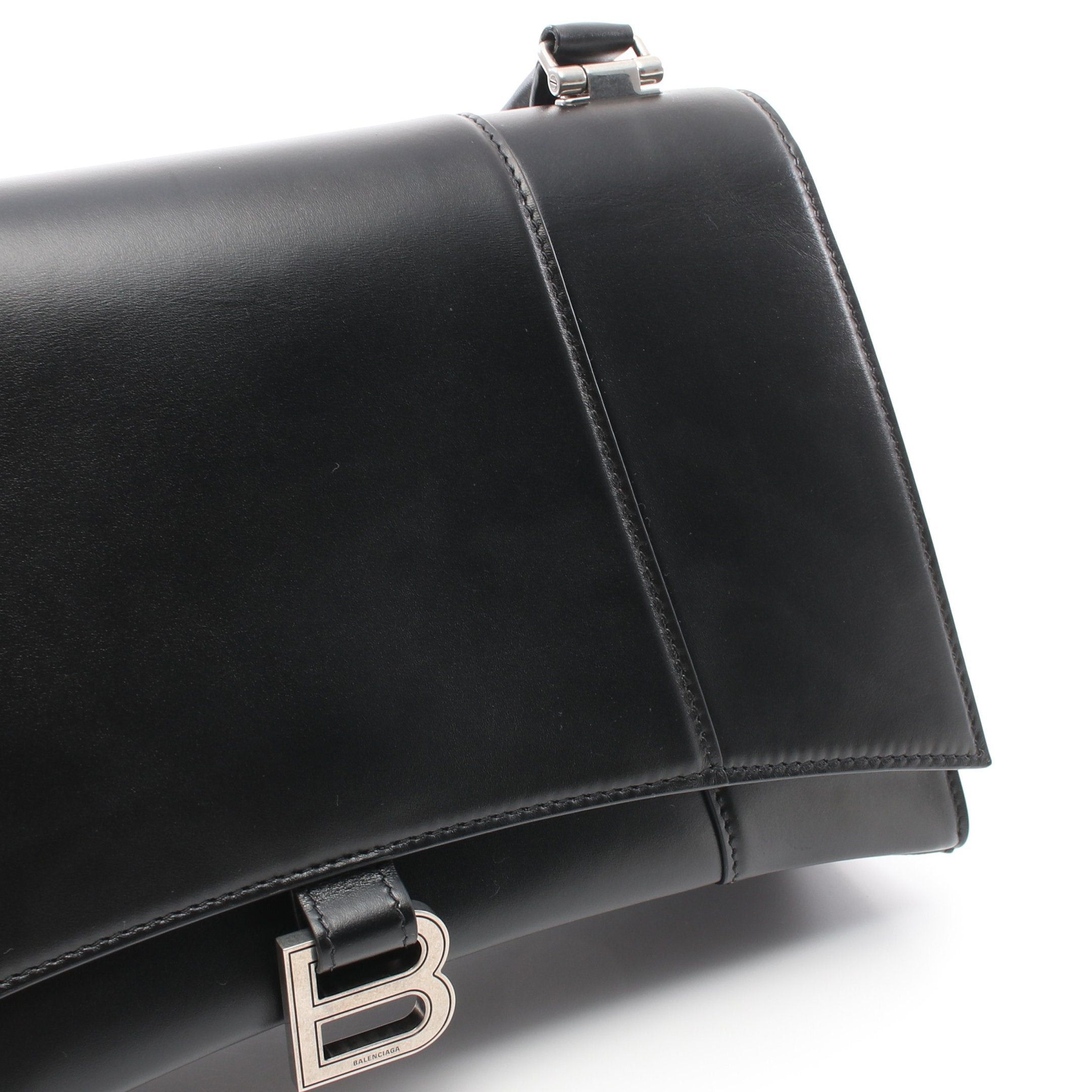 Balenciaga Balenciaga Hourglass Hour Glass Handbag Leather Black Size ONE SIZE - 7 Thumbnail