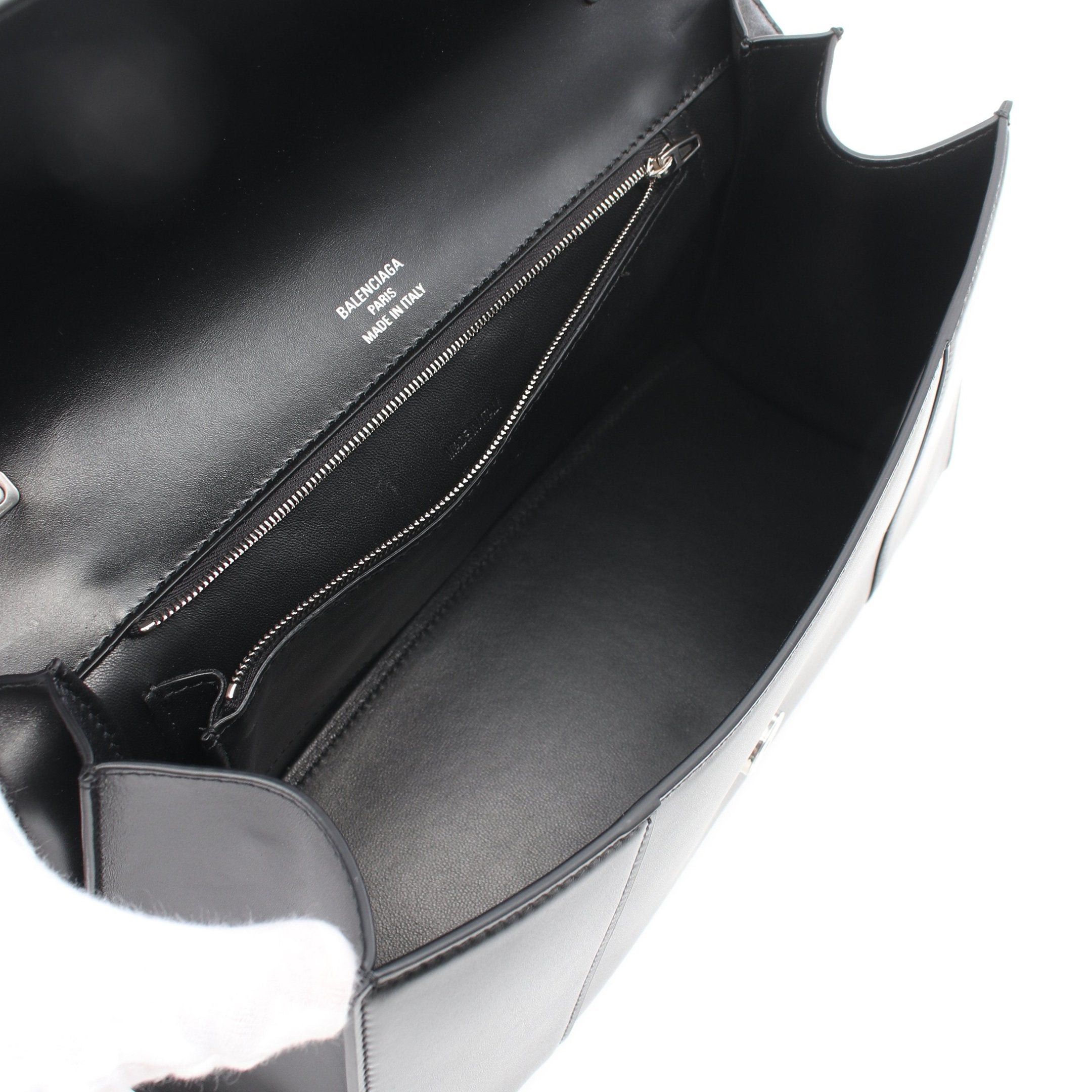 Balenciaga Balenciaga Hourglass Hour Glass Handbag Leather Black Size ONE SIZE - 3 Thumbnail