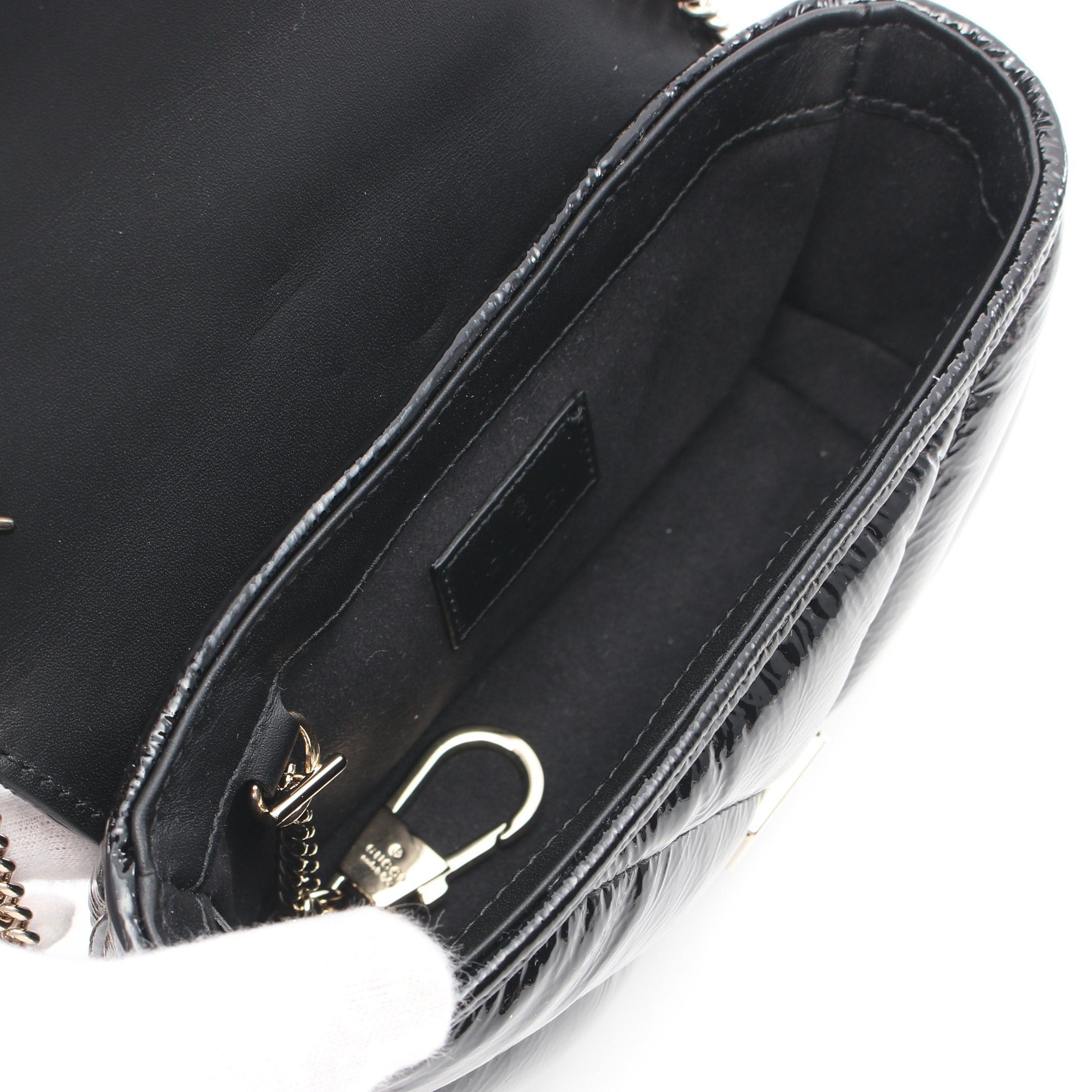 Gucci Gucci Gg Marmont Super Mini Bag Chain Shoulder Leather Black Size ONE SIZE - 3 Thumbnail