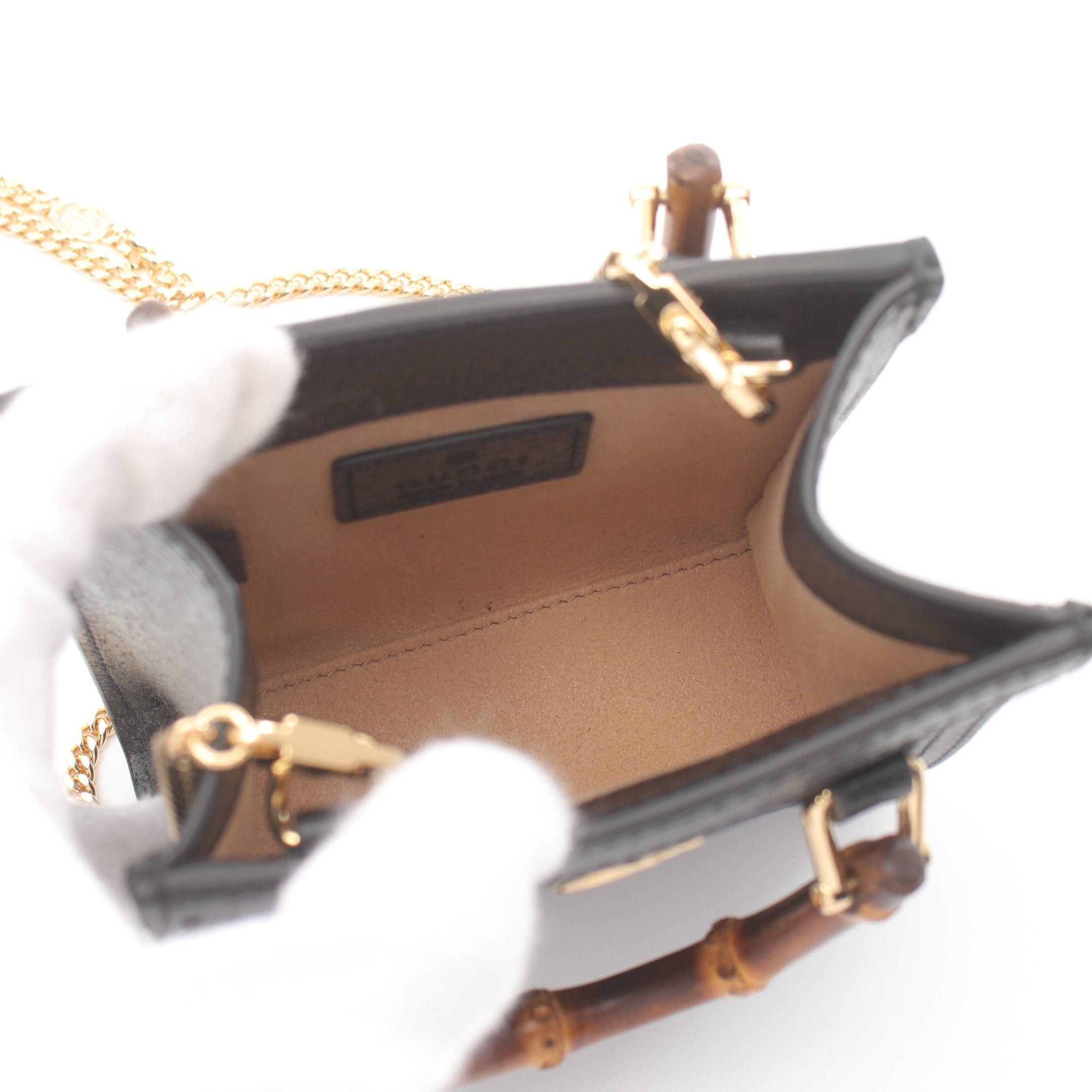 Gucci Gucci Diana Supermarket Mini Bag Handbag Leather Black Size ONE SIZE - 3 Thumbnail