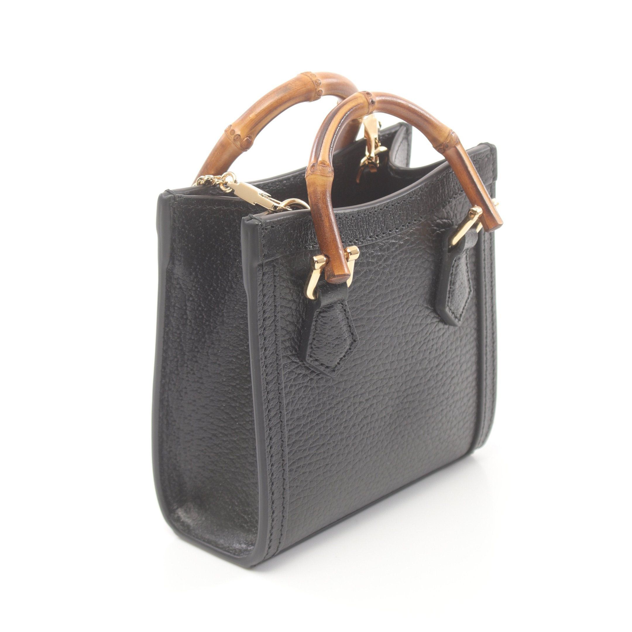 Gucci Gucci Diana Supermarket Mini Bag Handbag Leather Black Size ONE SIZE - 2 Thumbnail
