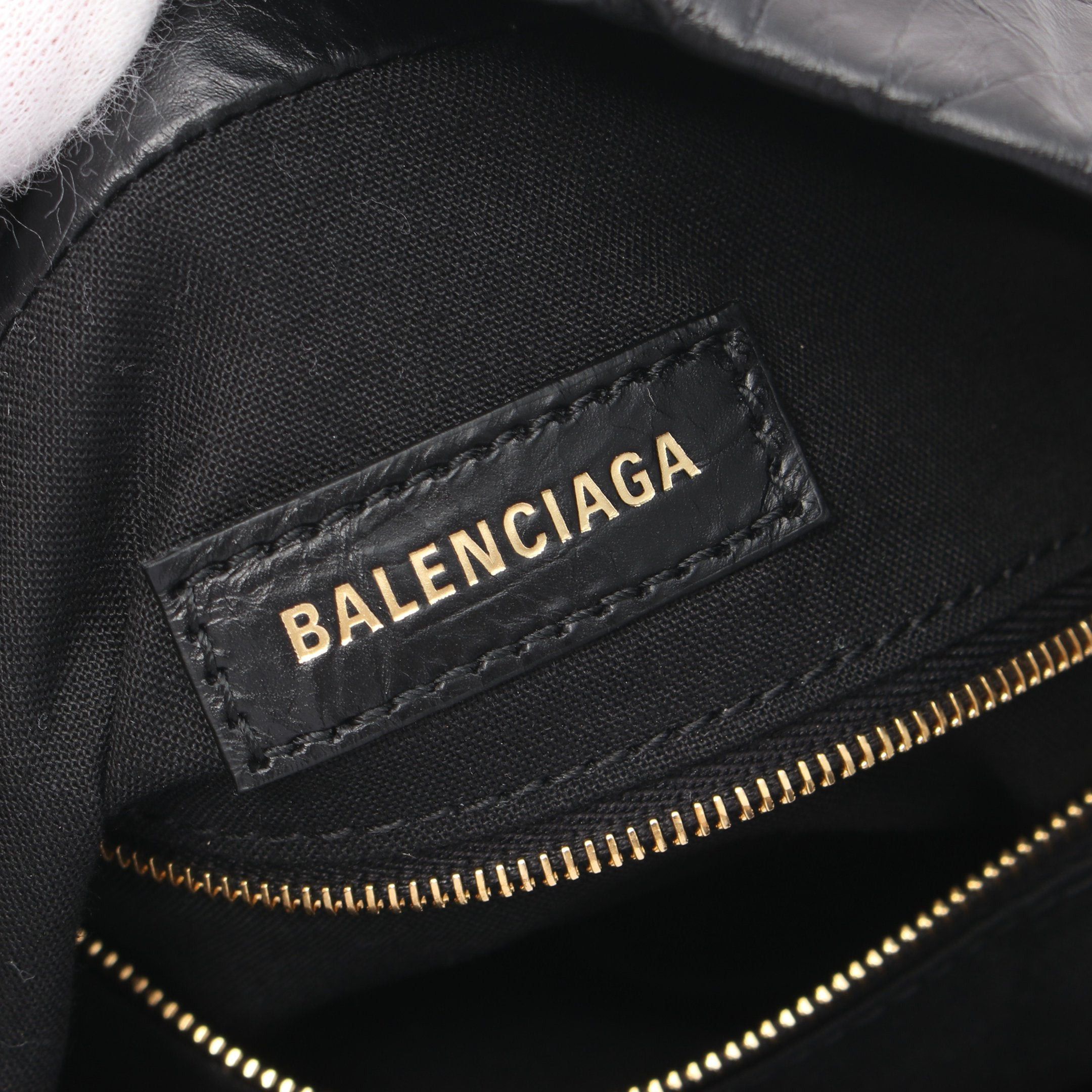 Balenciaga Balenciaga Crush Small Tote Bag Chain Shoulder Leather Black Size ONE SIZE - 4 Thumbnail