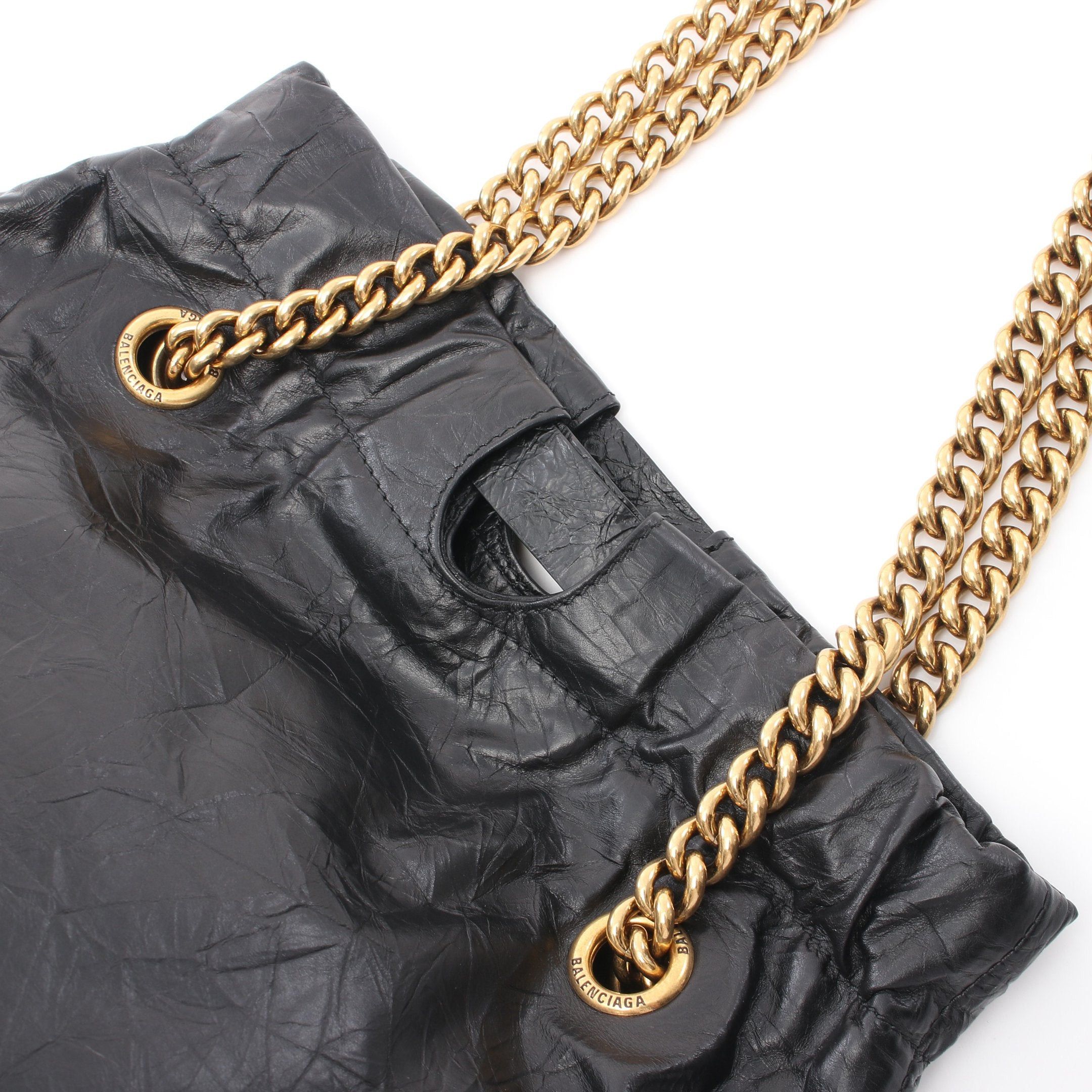 Balenciaga Balenciaga Crush Small Tote Bag Chain Shoulder Leather Black Size ONE SIZE - 5 Thumbnail