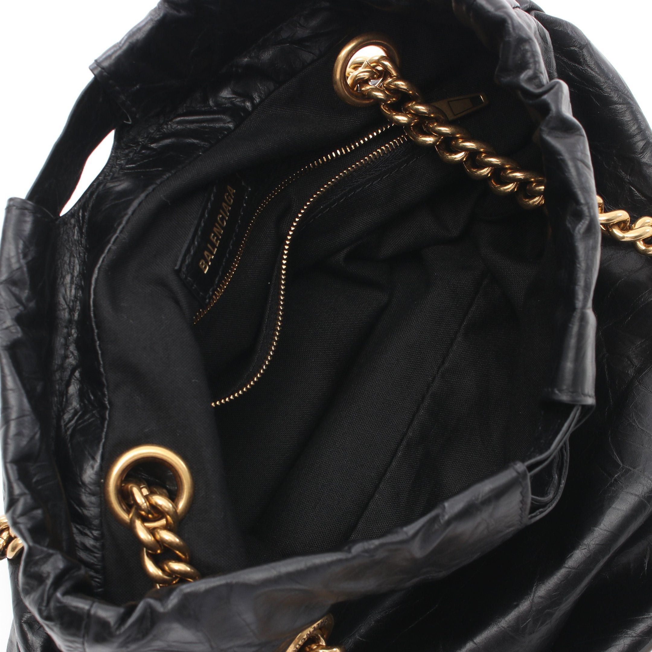 Balenciaga Balenciaga Crush Small Tote Bag Chain Shoulder Leather Black Size ONE SIZE - 3 Thumbnail