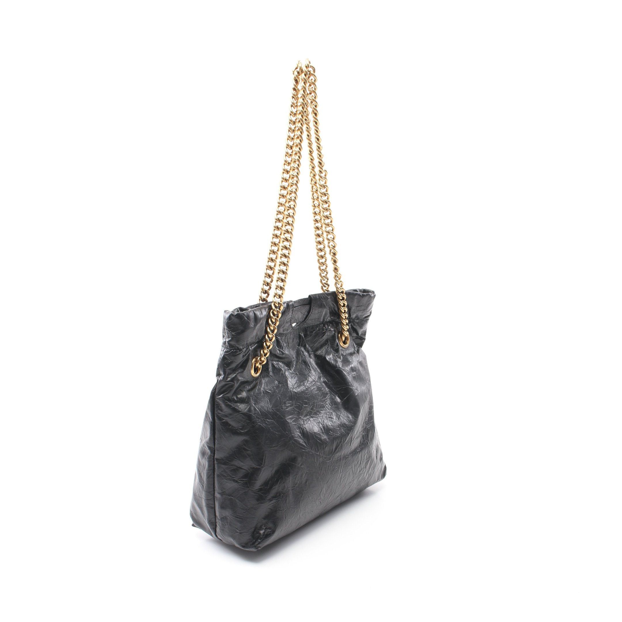 Balenciaga Balenciaga Crush Small Tote Bag Chain Shoulder Leather Black Size ONE SIZE - 2 Thumbnail