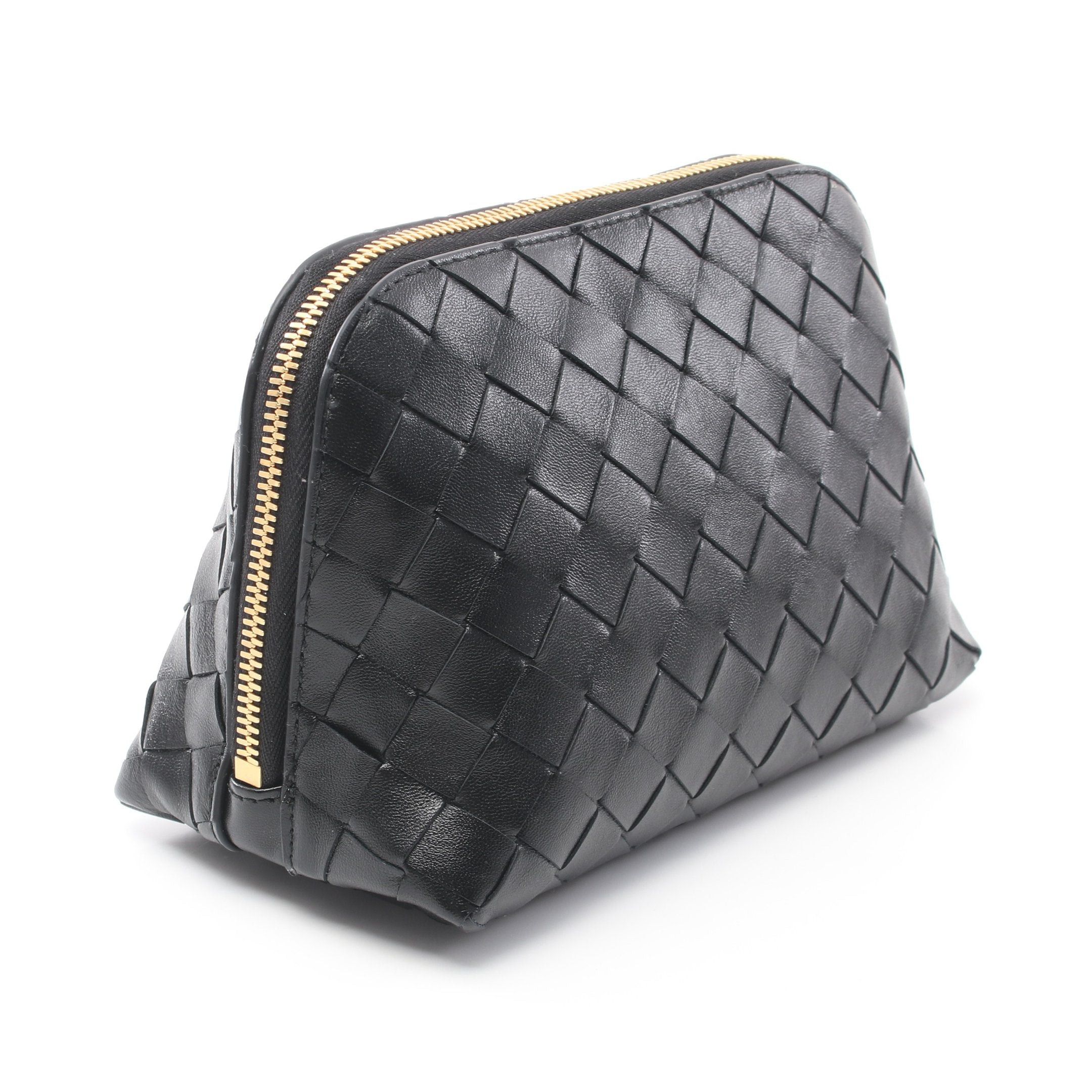 Bottega Veneta Bottega Veneta Intrecciato Beauty Pouch Leather Black Size ONE SIZE - 2 Thumbnail