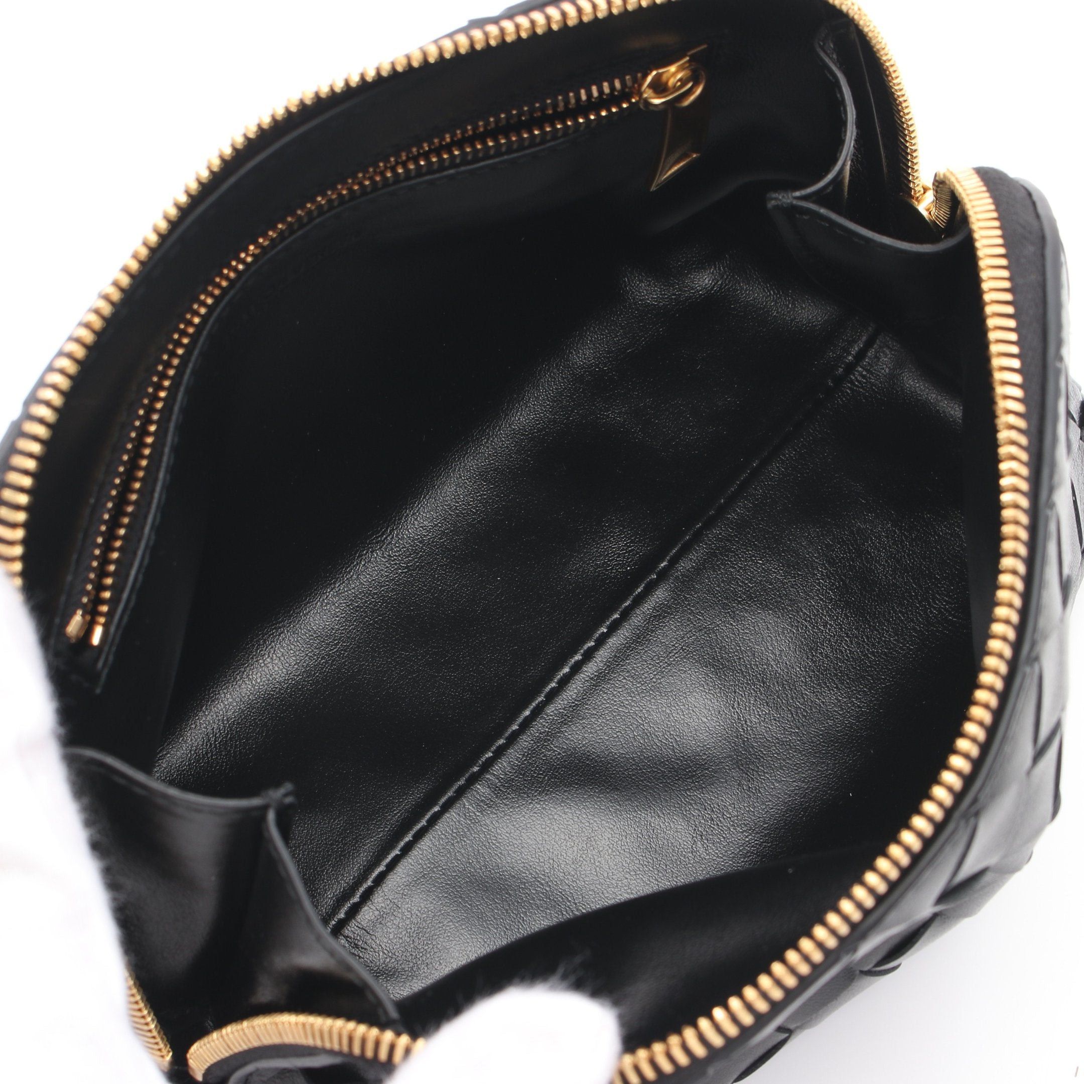 Bottega Veneta Bottega Veneta Intrecciato Beauty Pouch Leather Black Size ONE SIZE - 3 Thumbnail