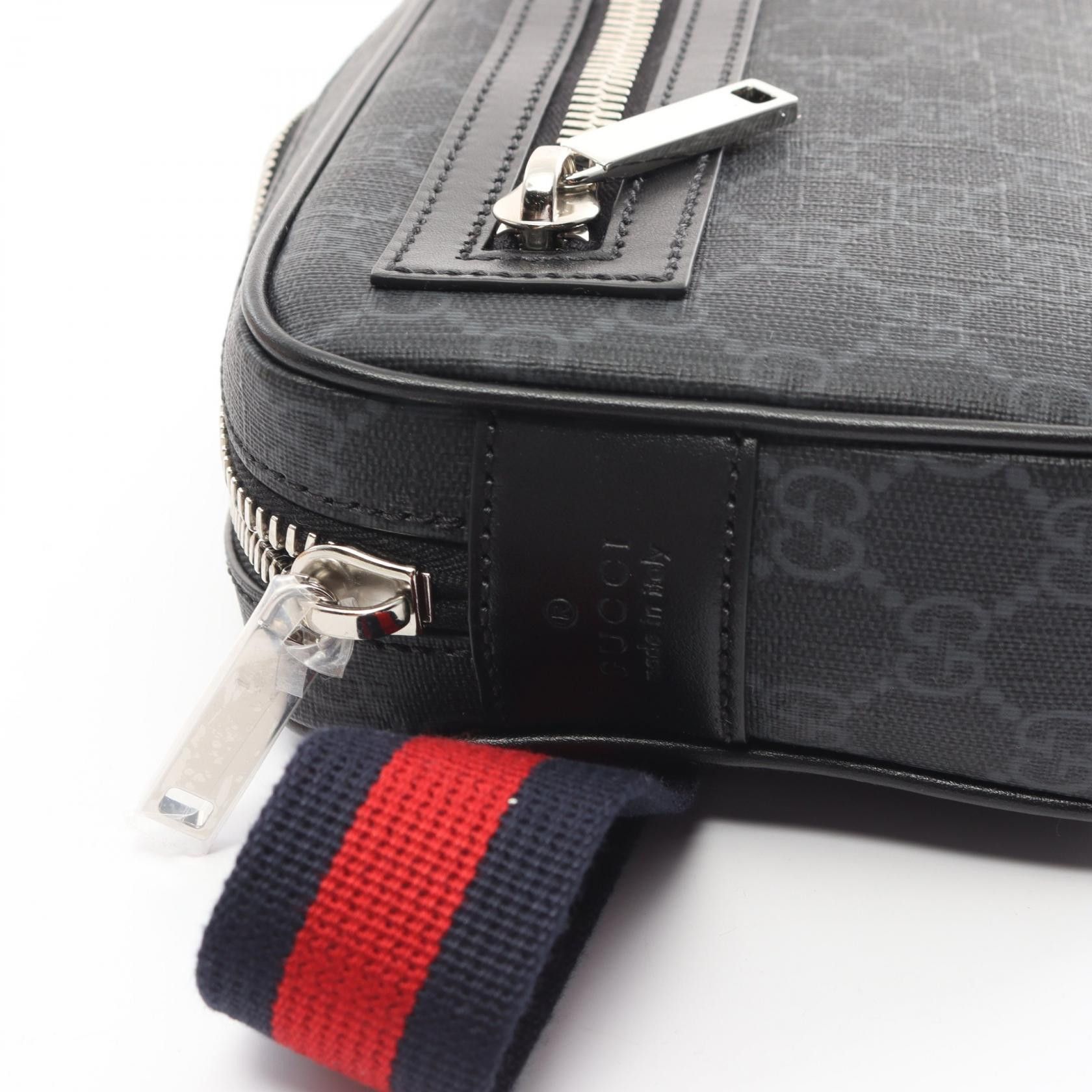 Gucci Gucci Gg Supreme Belt Bag Body Coated Canvas Leather Black Gray Size ONE SIZE - 5 Thumbnail