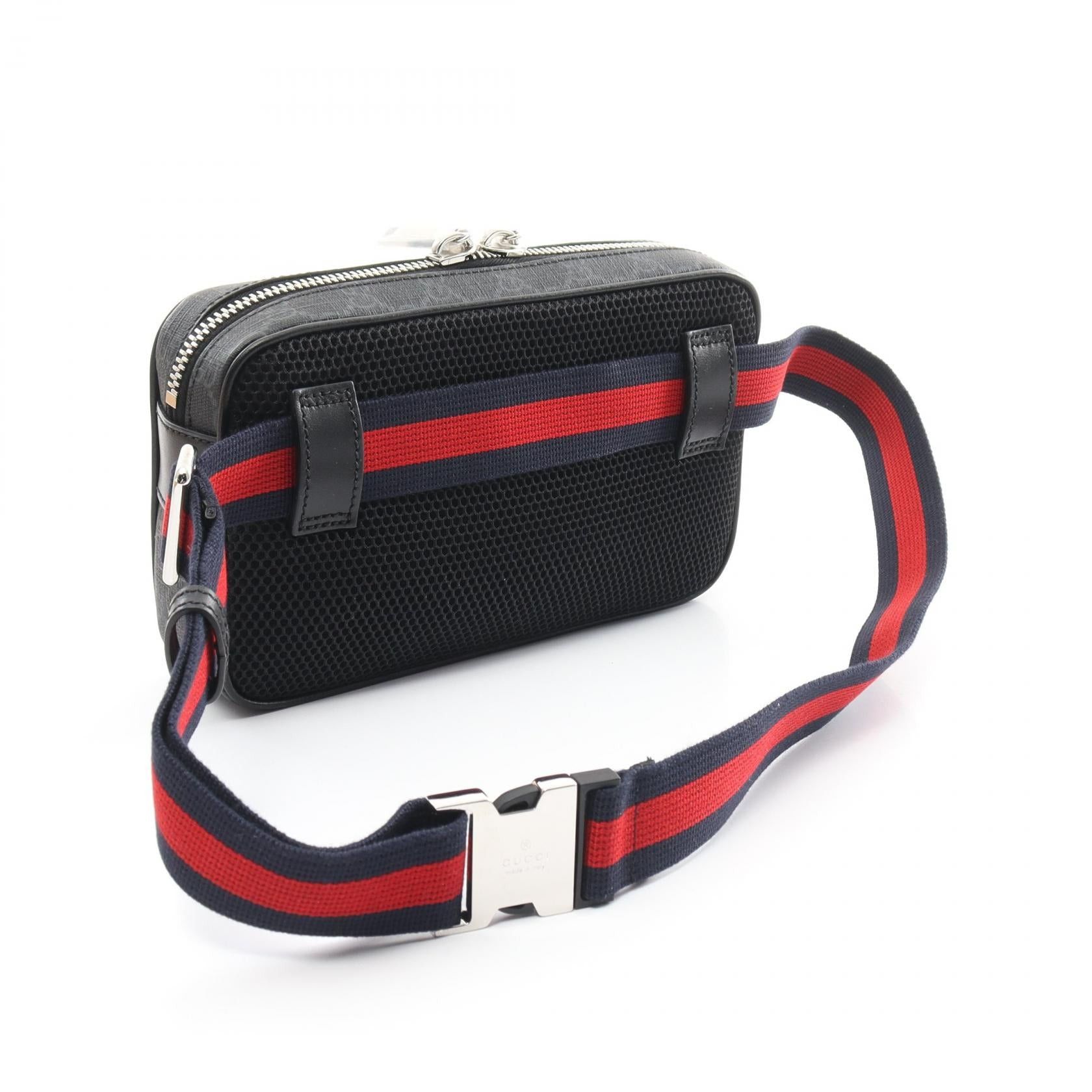 Gucci Gucci Gg Supreme Belt Bag Body Coated Canvas Leather Black Gray Size ONE SIZE - 2 Thumbnail