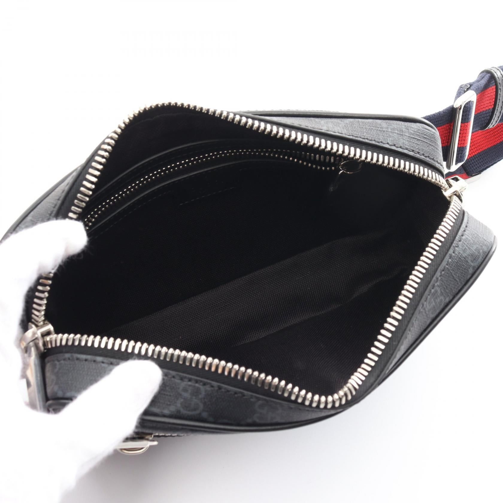 Gucci Gucci Gg Supreme Belt Bag Body Coated Canvas Leather Black Gray Size ONE SIZE - 3 Thumbnail