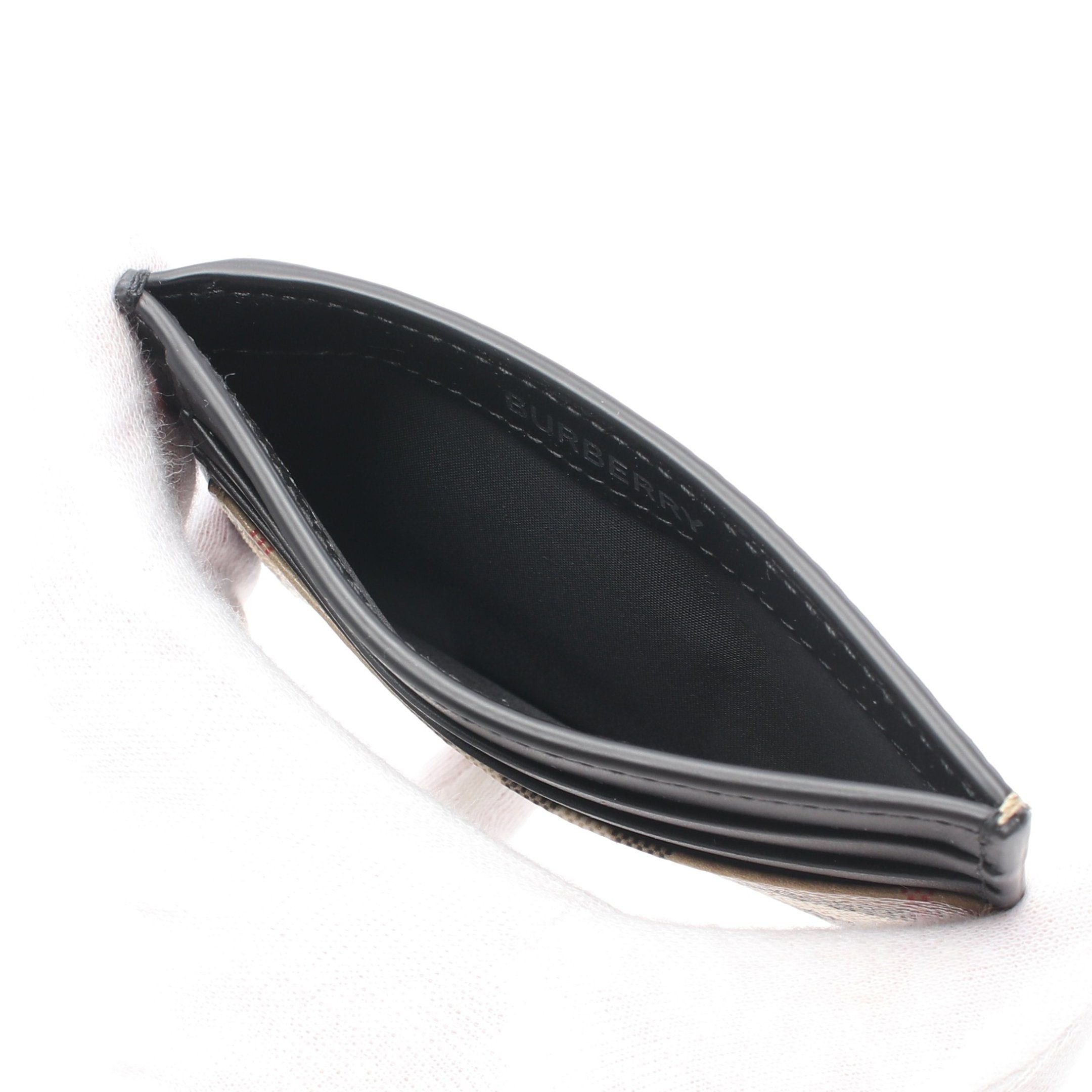 Burberry Burberry Check Card Case Leather Beige Black Multicolor With Money Clip Size ONE SIZE - 3 Thumbnail