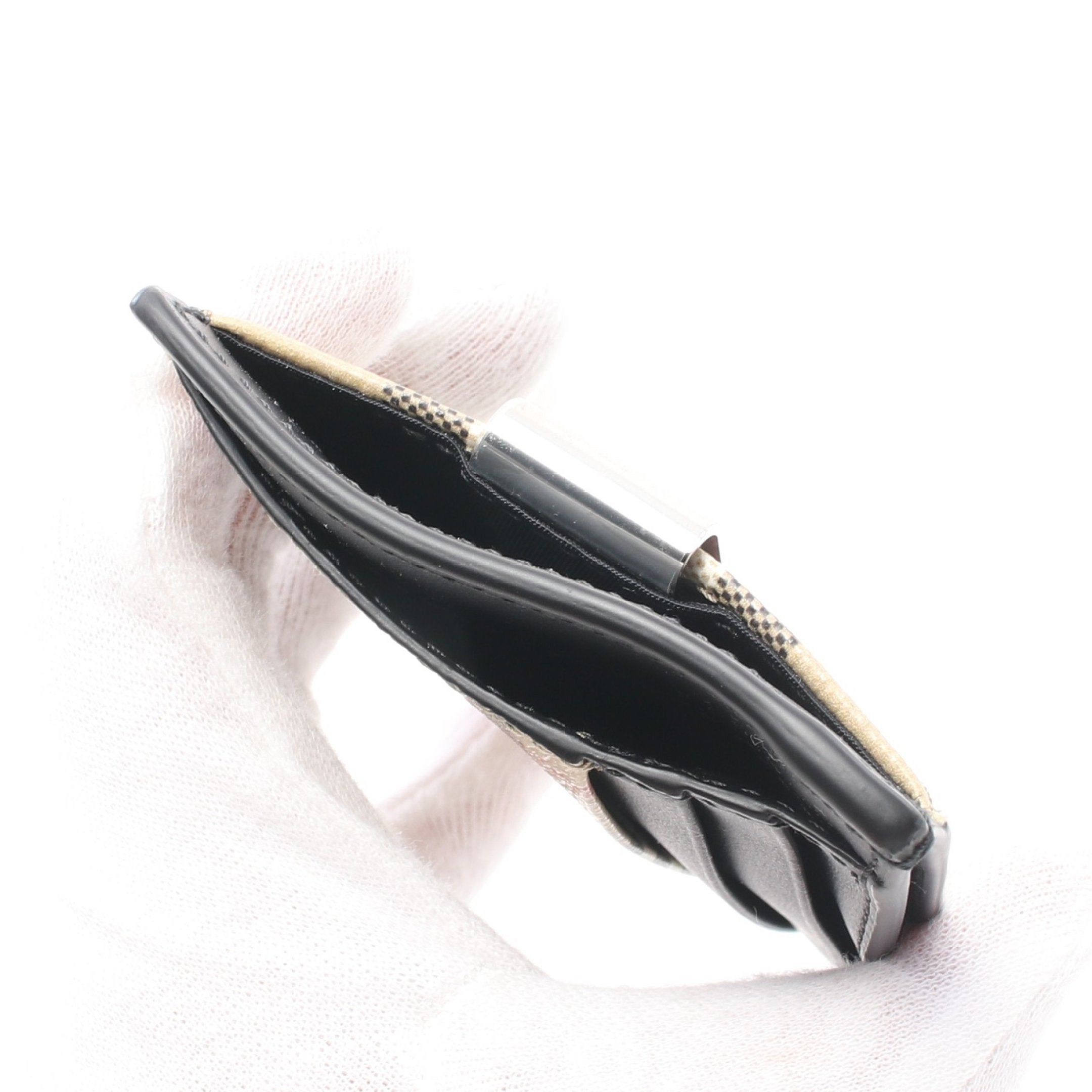 Burberry Burberry Check Card Case Leather Beige Black Multicolor With Money Clip Size ONE SIZE - 4 Thumbnail