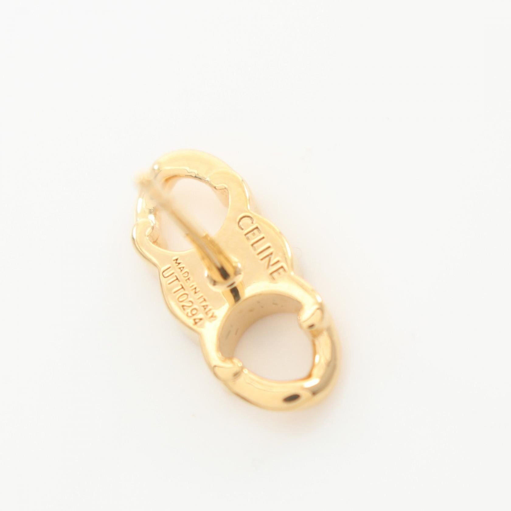 Celine Celine Triomphe Grumet Studs Earrings Gp (Gold Plated) Gold Size ONE SIZE - 3 Thumbnail