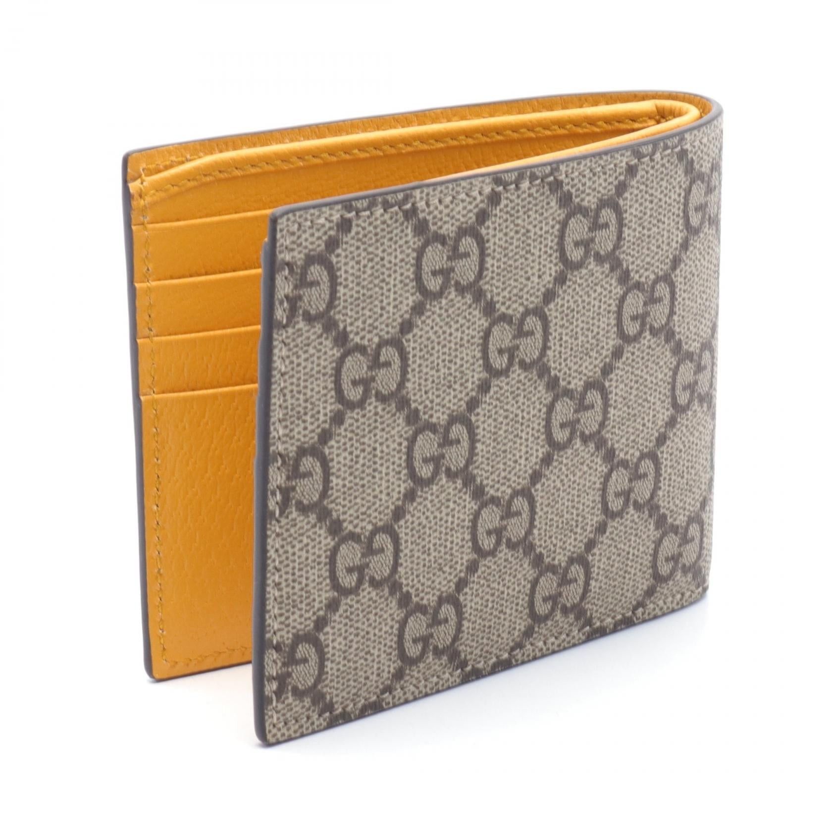 Gucci Gucci Neo Gg Supreme Bi-Fold Wallet Coated Canvas Leather Beige Brown Size ONE SIZE - 2 Thumbnail
