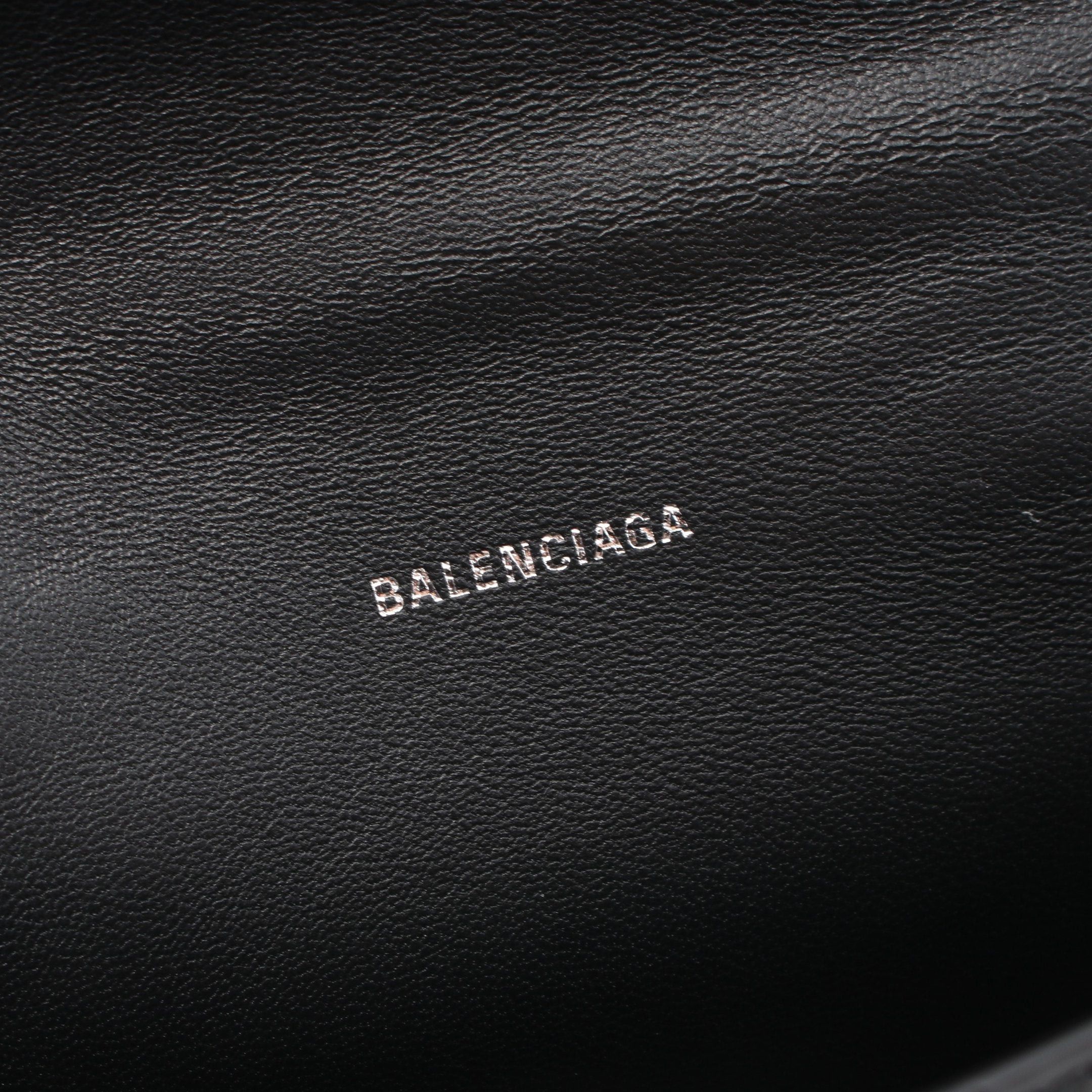 Balenciaga Balenciaga Hourglass Xs Hour Glass Handbag Leather Black Croc Embossed Size ONE SIZE - 4 Thumbnail