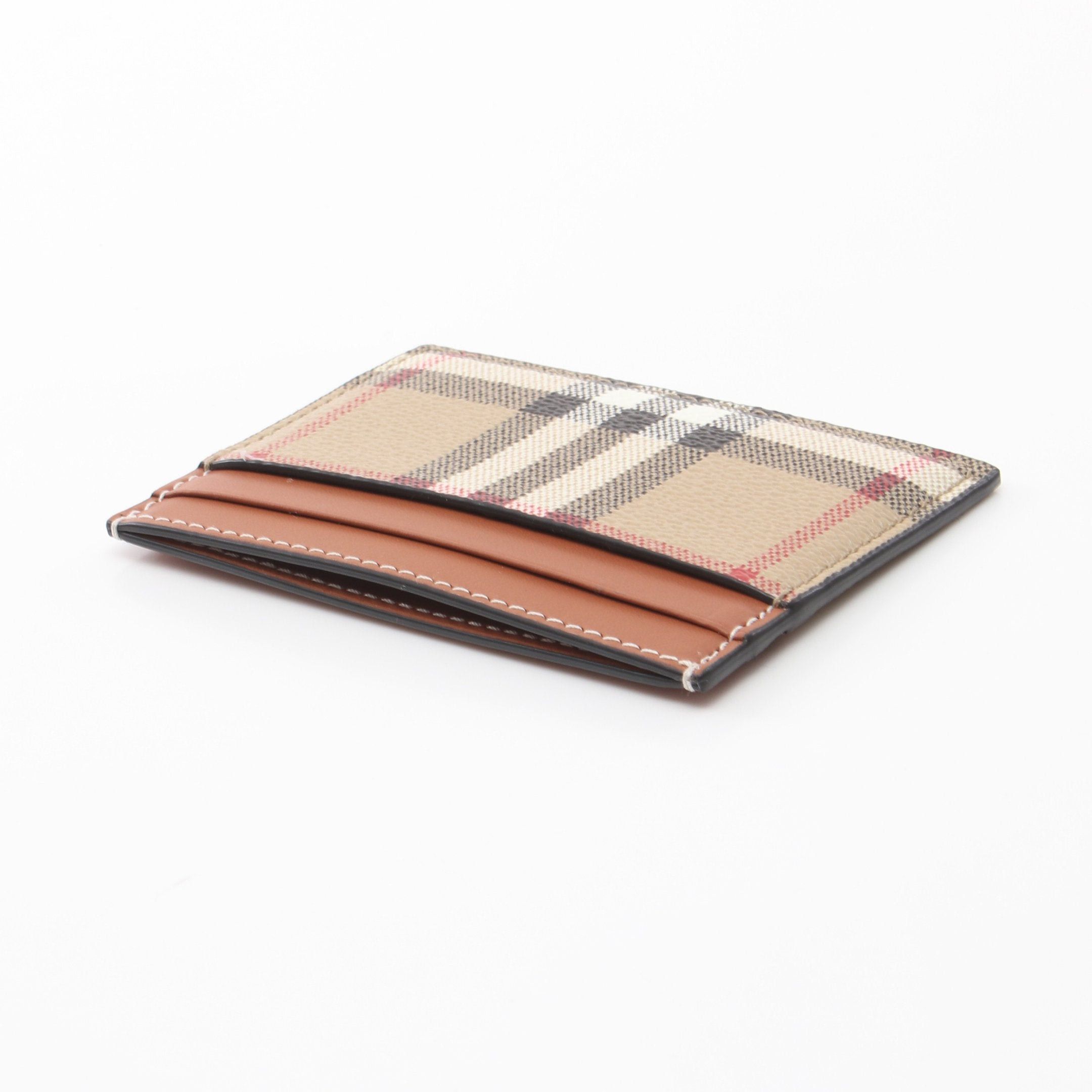 Burberry Burberry Check Card Case Leather Beige Multicolor Size ONE SIZE - 3 Thumbnail
