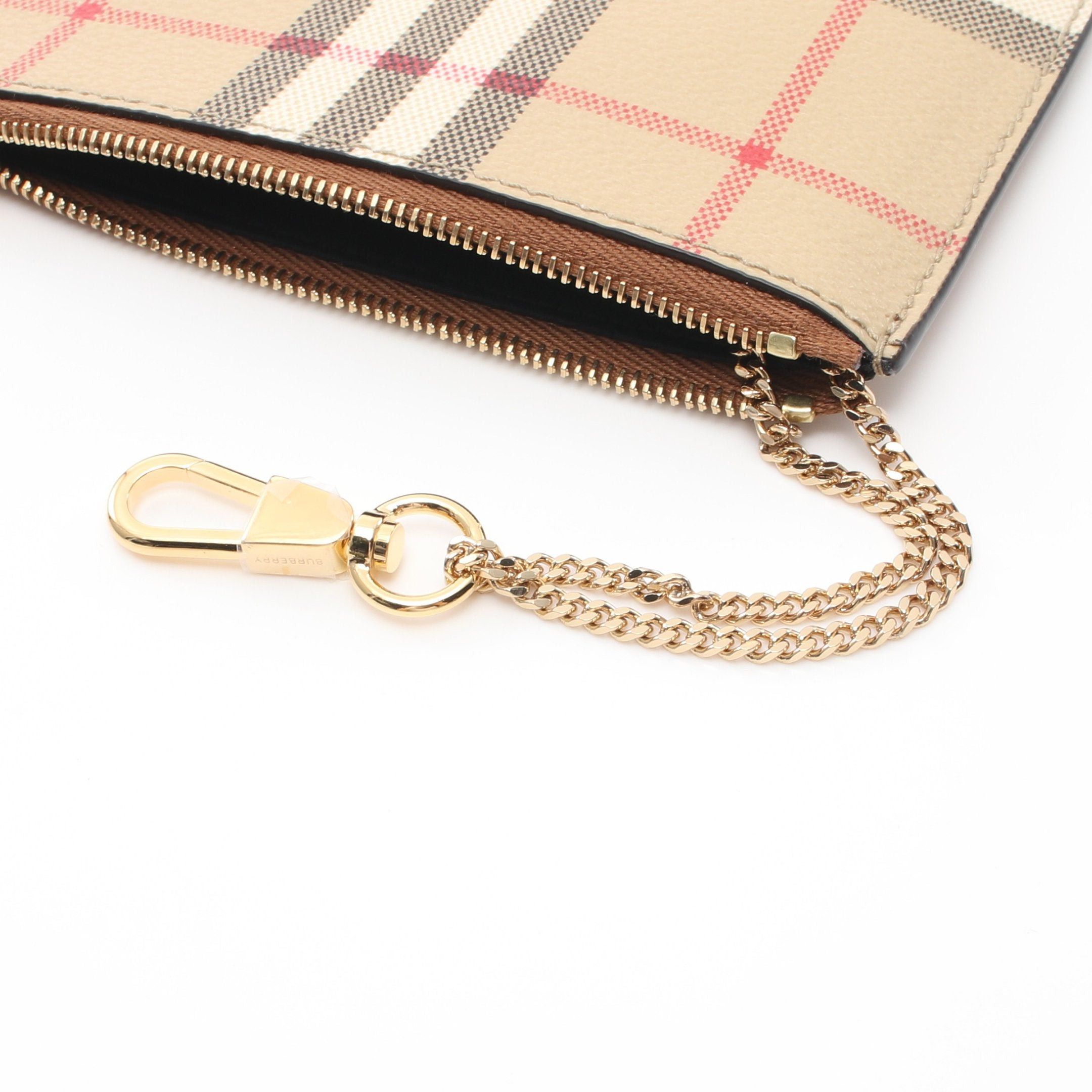 Burberry Burberry Check Coin Purse Leather Beige Multicolor With Key Ring Size ONE SIZE - 5 Thumbnail