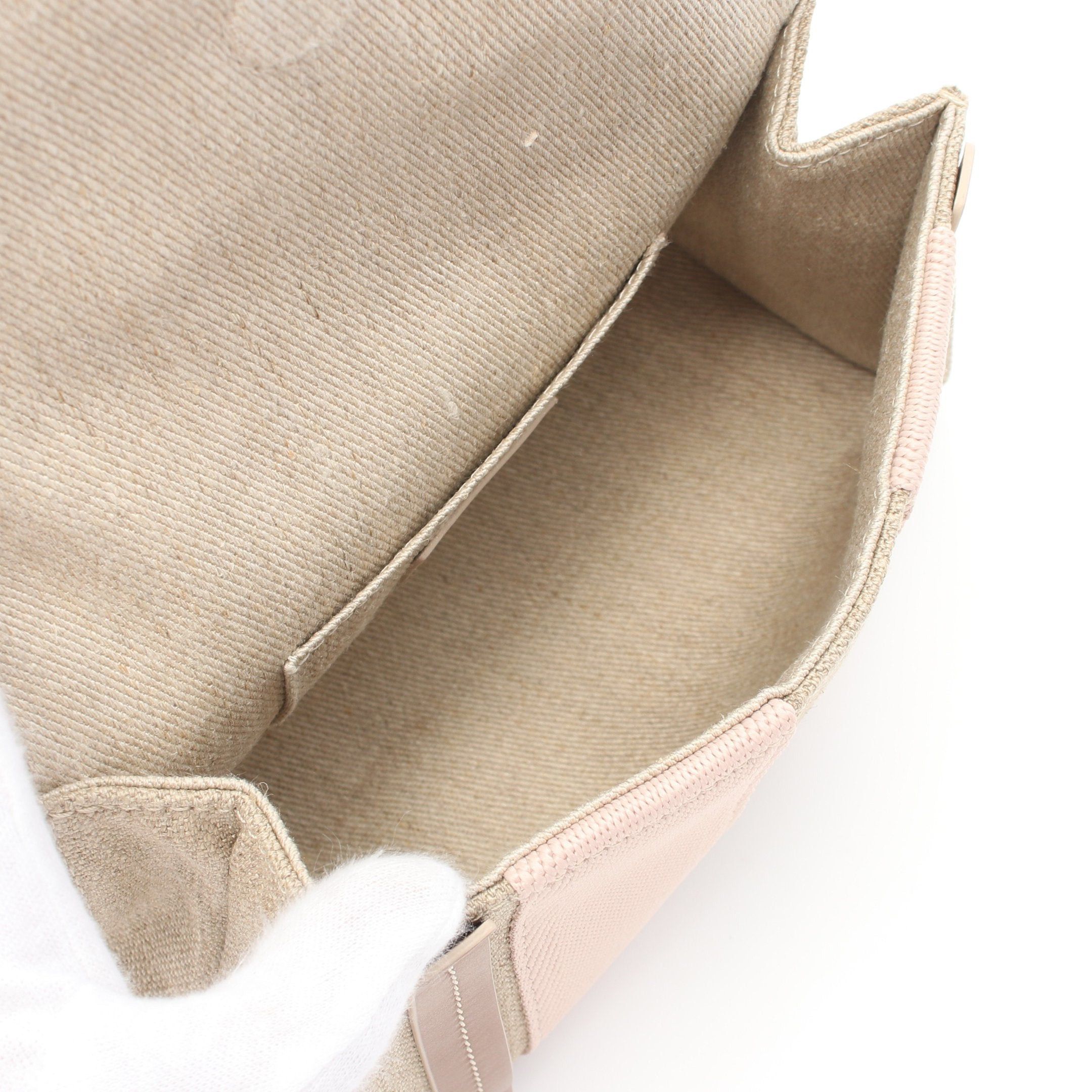 Chloe Chloe Woody Canvas Shoulder Bag Linen Leather Beige Pink Gray Brown Size ONE SIZE - 3 Thumbnail