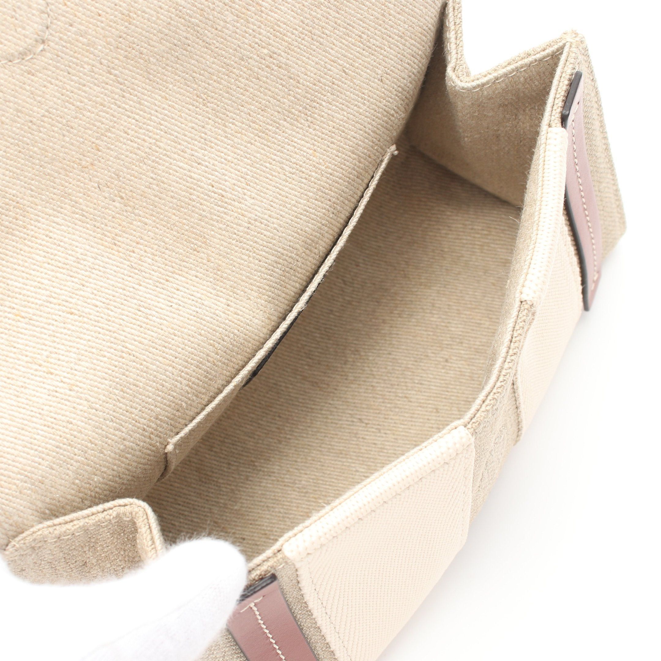 Chloe Chloe Woody Shoulder Bag Body Linen Leather Beige Brown Off White Size ONE SIZE - 3 Thumbnail