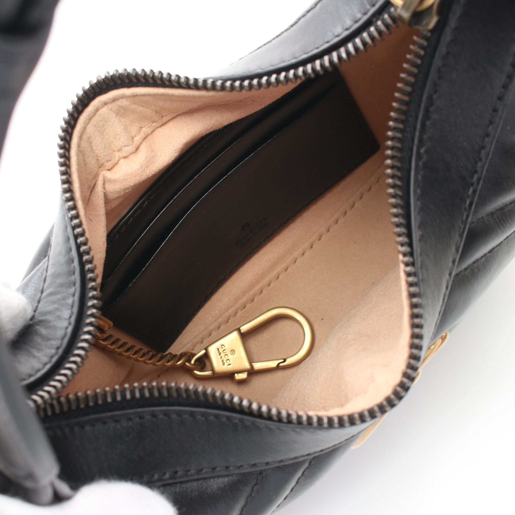 Gucci Gucci Gg Marmont Handbag Leather Black Size ONE SIZE - 3 Thumbnail