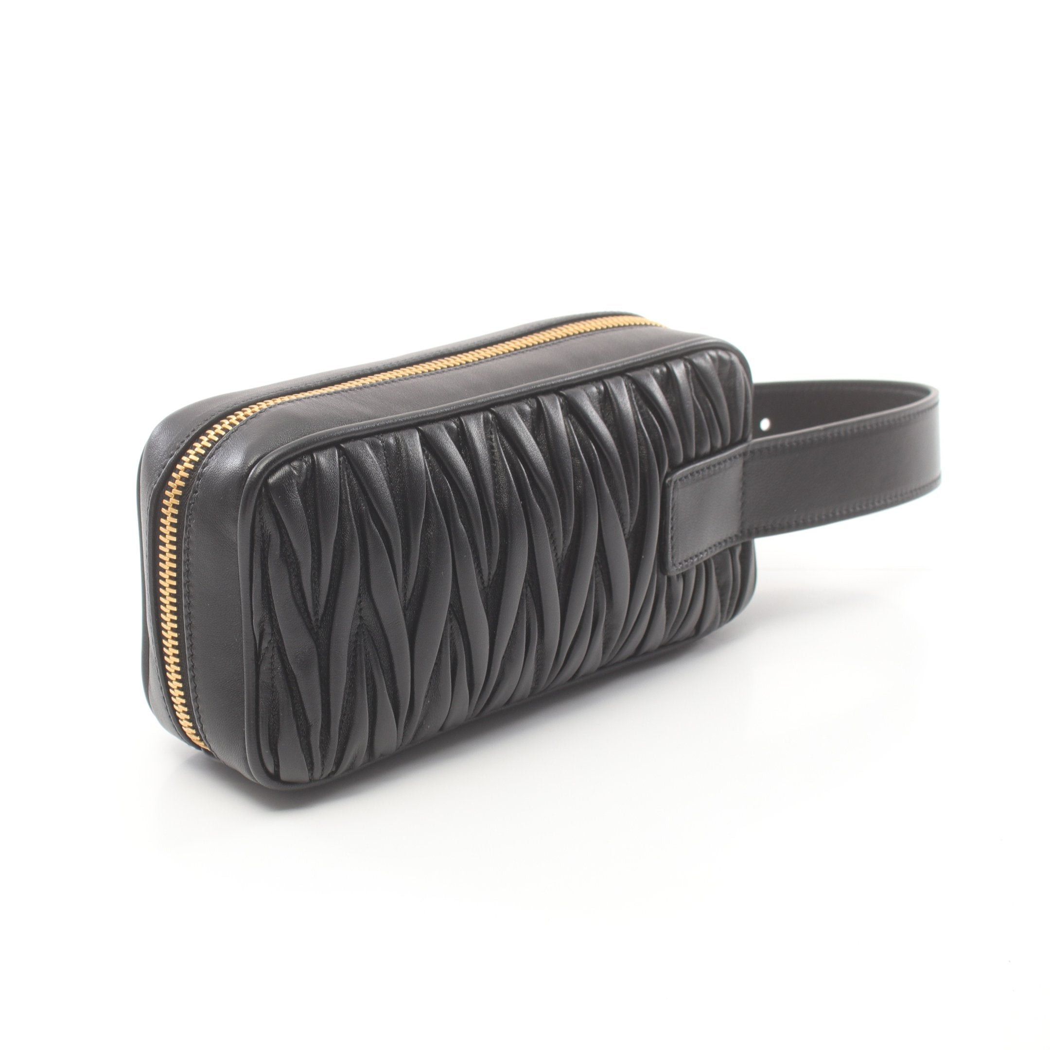Miu Miu Miu Miu Matelasse Clutch Bag Leather Black Size ONE SIZE - 2 Thumbnail
