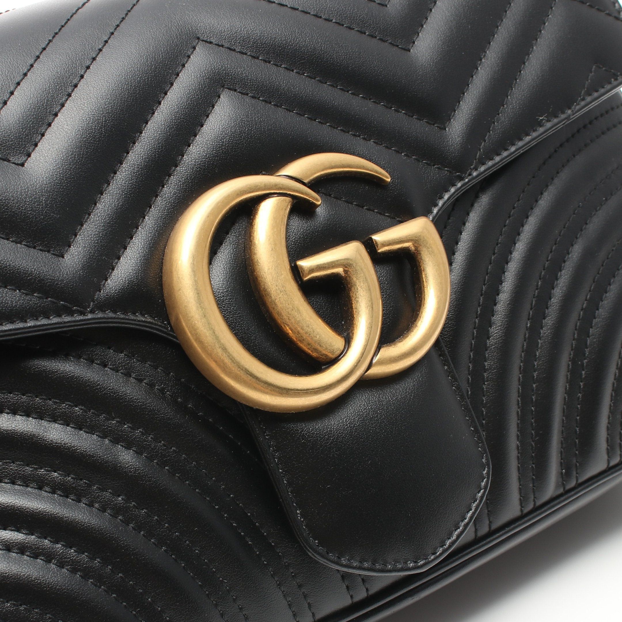 Gucci Gucci Gg Marmont Medium Chain Shoulder Bag Leather Black Size ONE SIZE - 5 Thumbnail