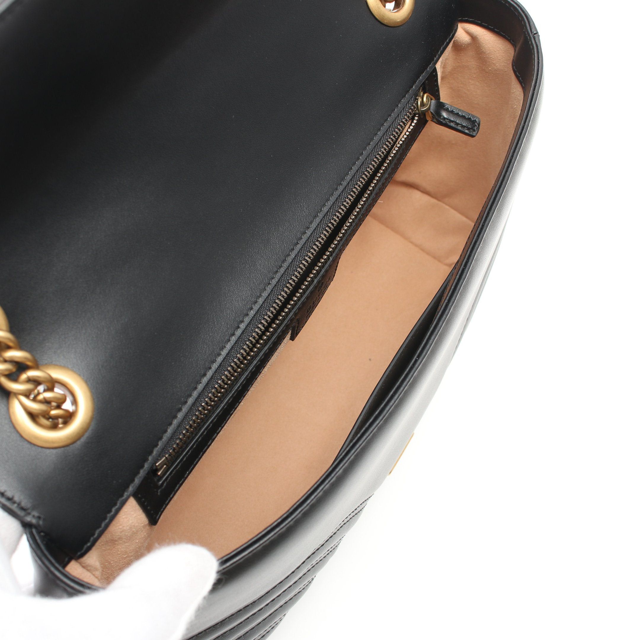 Gucci Gucci Gg Marmont Medium Chain Shoulder Bag Leather Black Size ONE SIZE - 3 Thumbnail