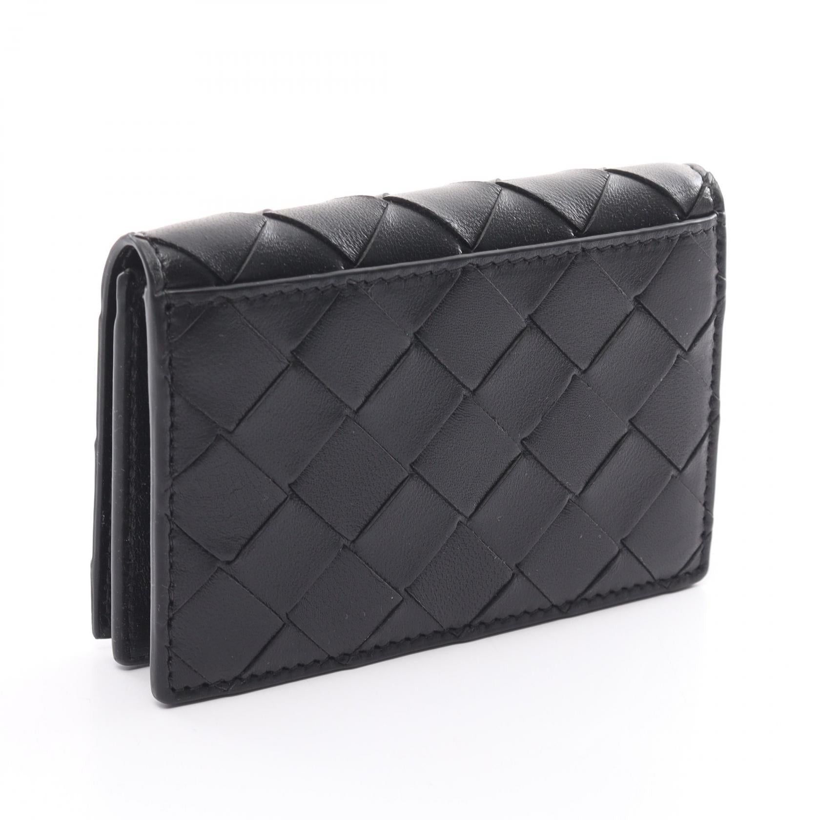 Bottega Veneta Bottega Veneta Intrecciato Card Case Leather Black Size ONE SIZE - 2 Thumbnail