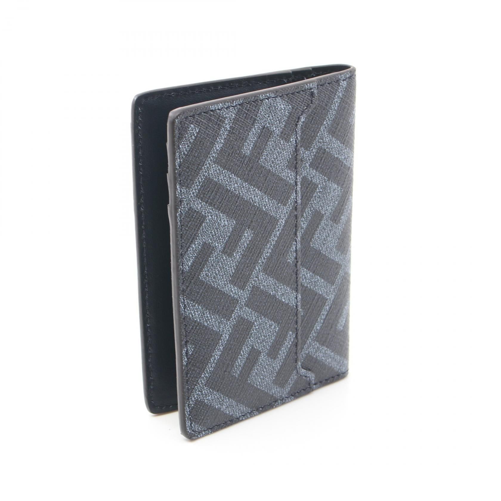 Fendi Fendi Diagonal Card Case Coated Canvas Leather Navy Size ONE SIZE - 2 Thumbnail
