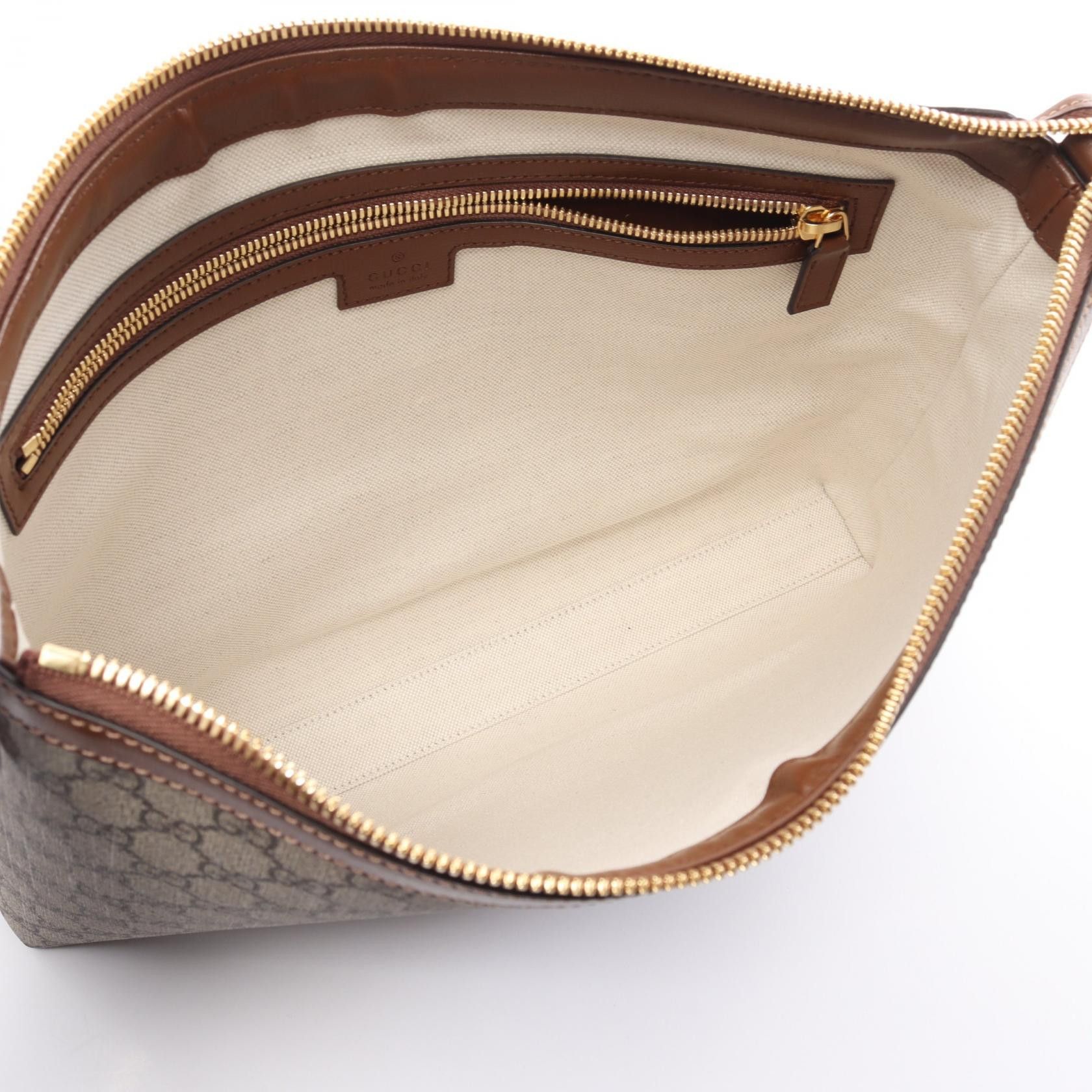 Gucci Gucci Interlocking G Gg Supreme Shoulder Bag Coated Canvas Leather Beige Brown Size ONE SIZE - 3 Thumbnail