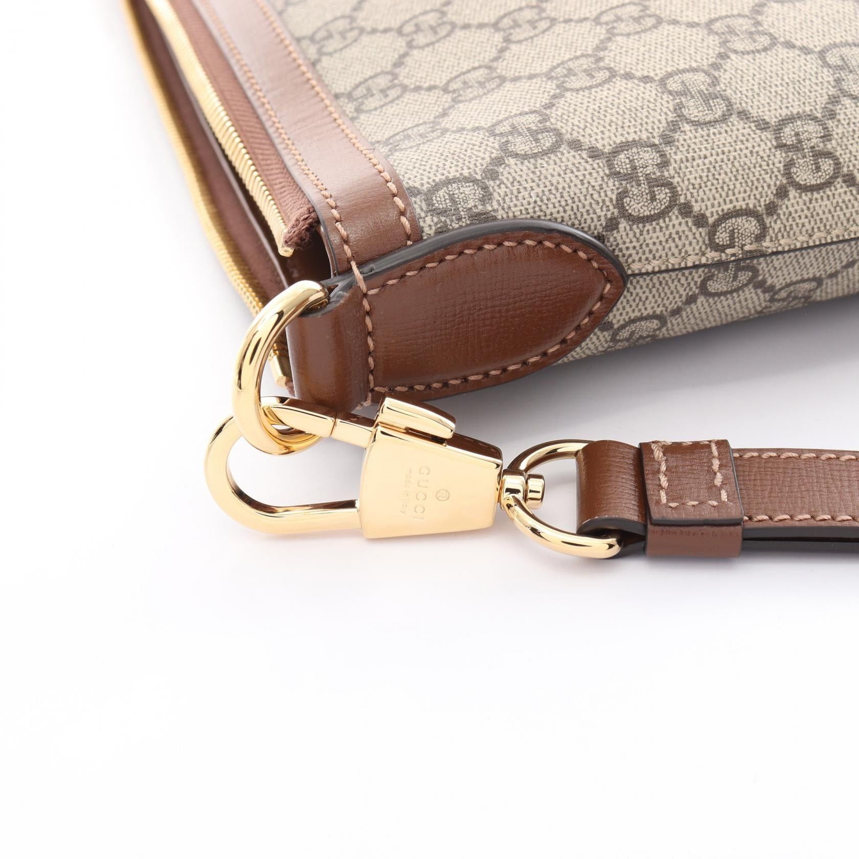 Gucci Gucci Interlocking G Gg Supreme Shoulder Bag Coated Canvas Leather Beige Brown Size ONE SIZE - 5 Thumbnail