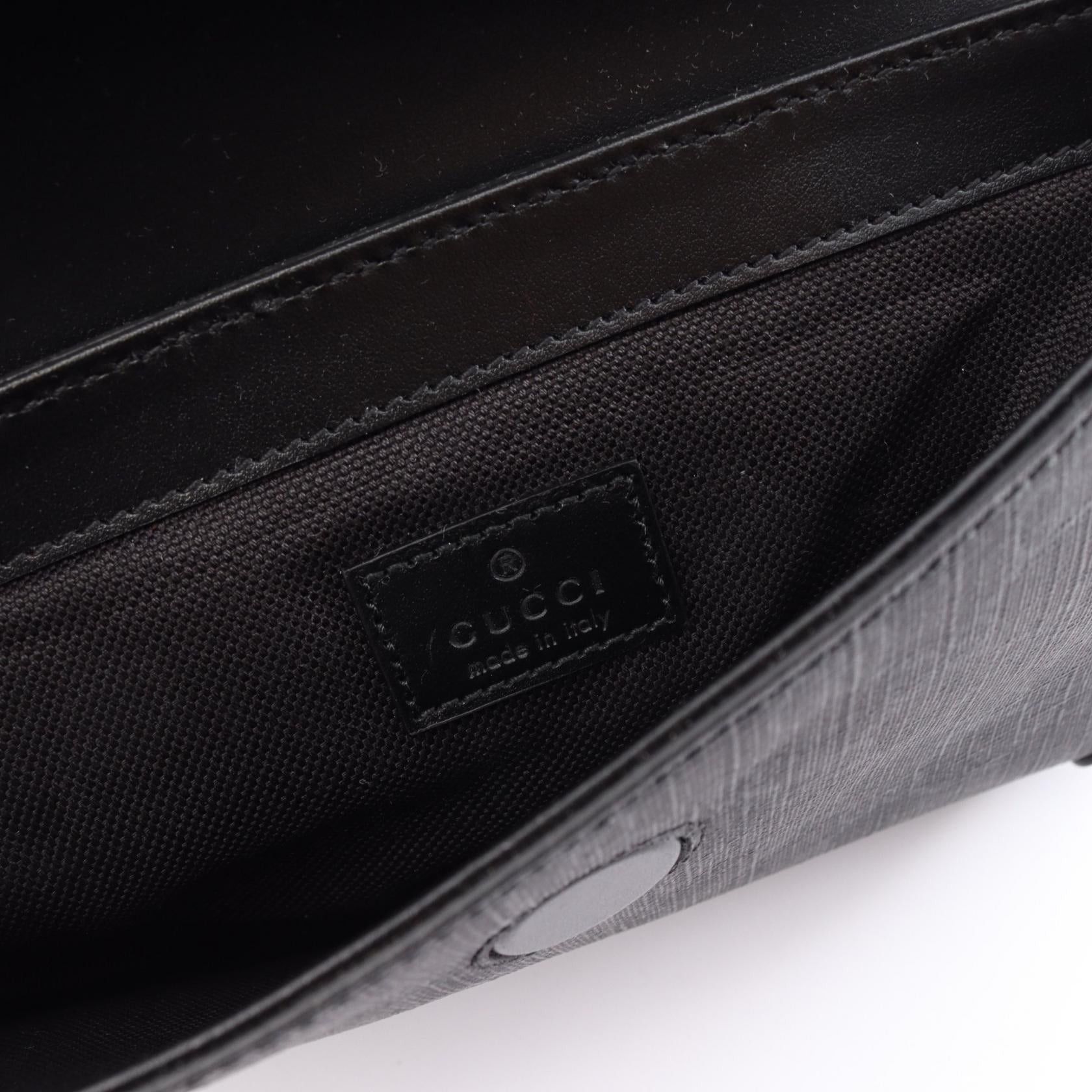 Gucci Gucci Gg Supreme Belt Bag Body Coated Canvas Leather Black Gray Size ONE SIZE - 4 Thumbnail