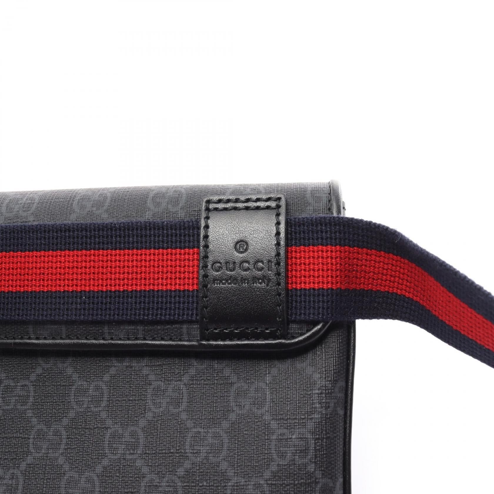 Gucci Gucci Gg Supreme Belt Bag Body Coated Canvas Leather Black Gray Size ONE SIZE - 6 Thumbnail