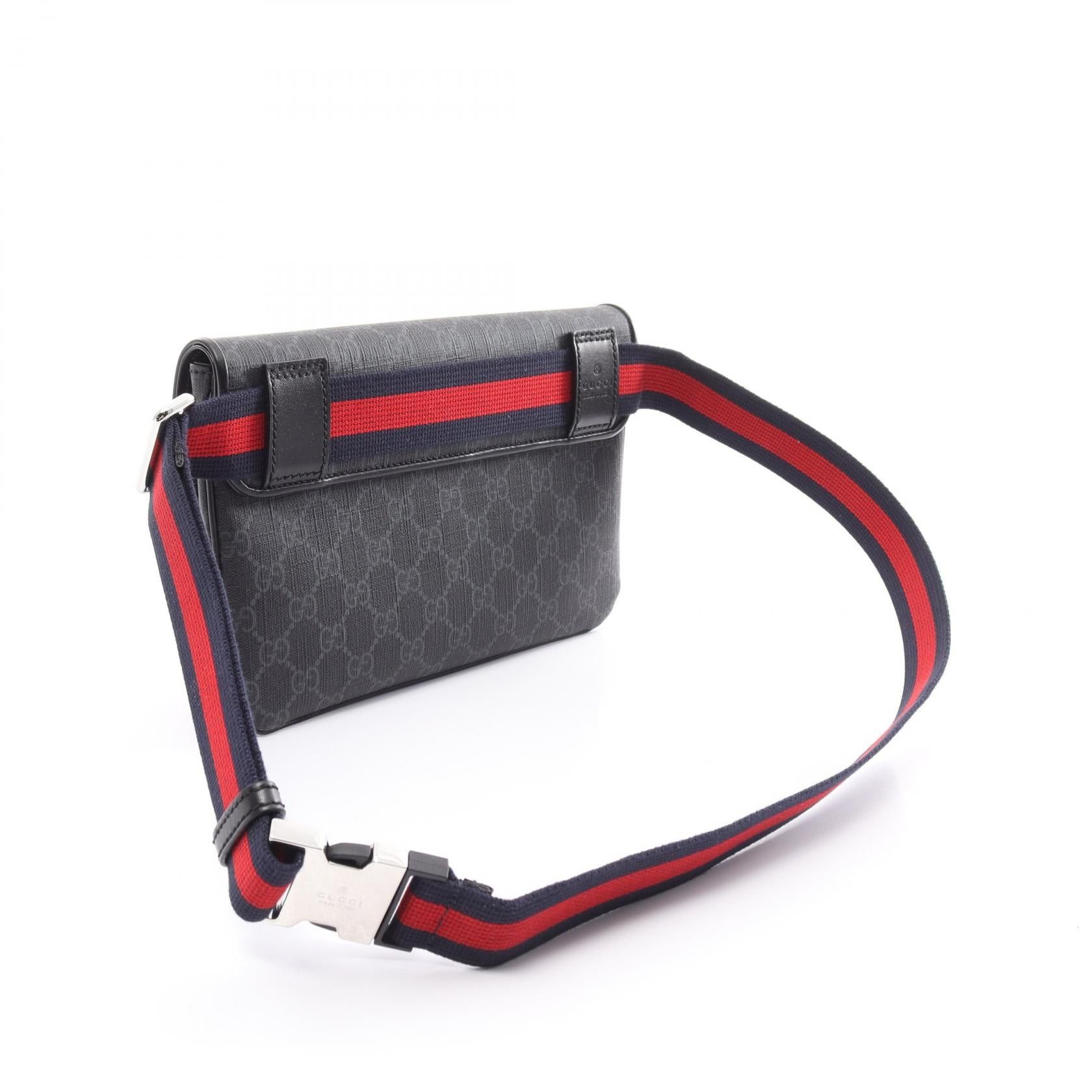 Gucci Gucci Gg Supreme Belt Bag Body Coated Canvas Leather Black Gray Size ONE SIZE - 2 Thumbnail
