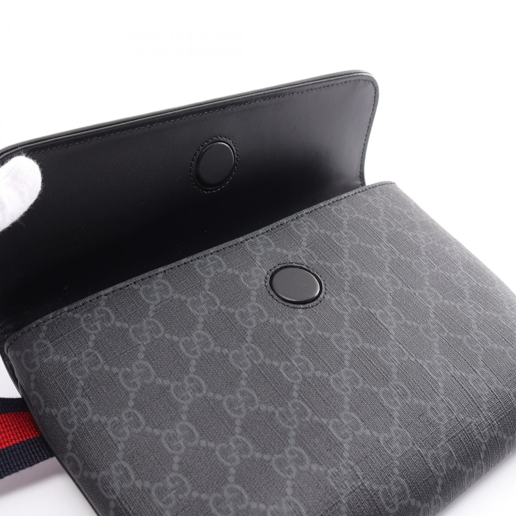 Gucci Gucci Gg Supreme Belt Bag Body Coated Canvas Leather Black Gray Size ONE SIZE - 5 Thumbnail